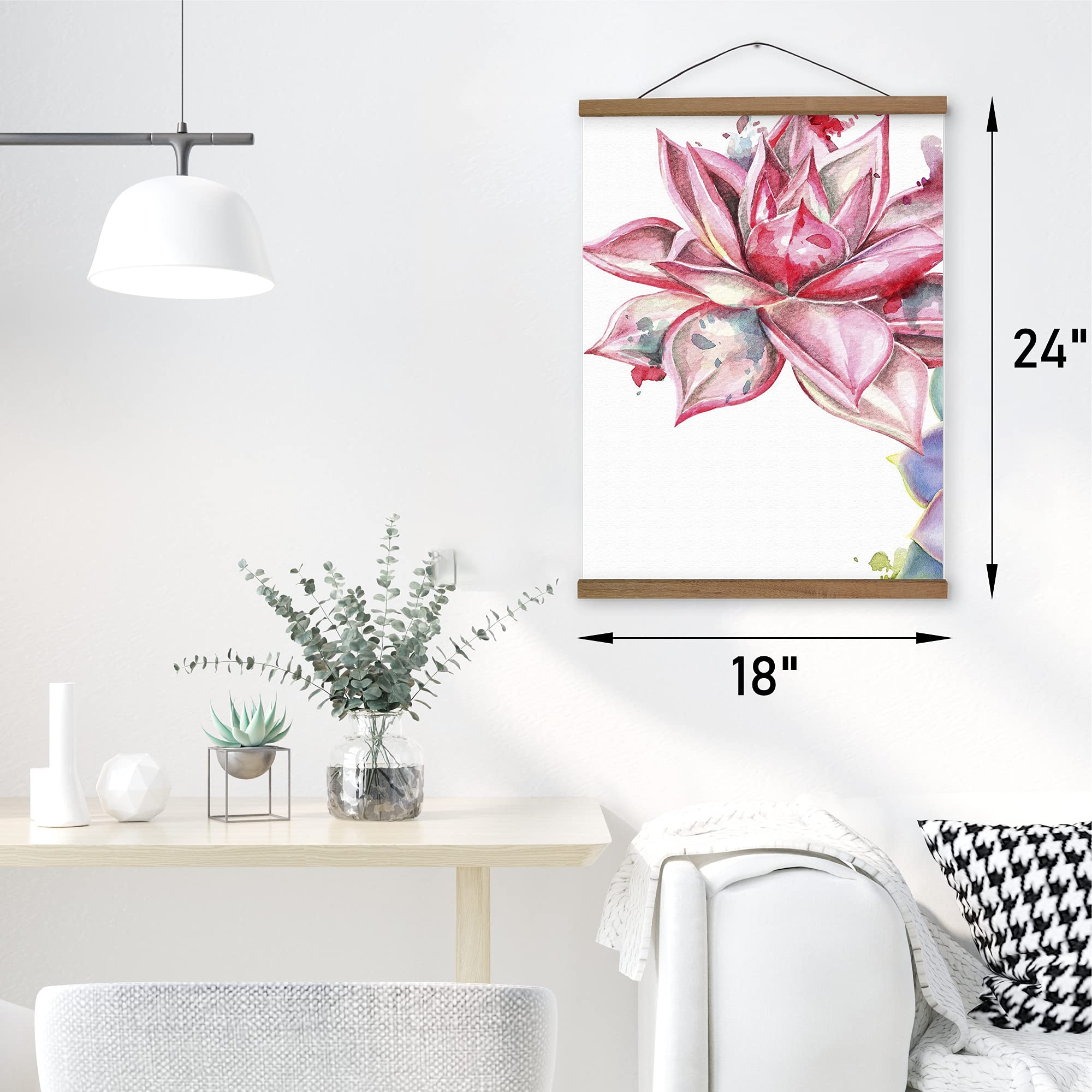 Botanical Canvas Wall Art Set of 3 - 18x24 Inch Succulent & Plant Prints for Living Room & Bedroom Decor - Perfect Above Bed Wall Artwork, Modern Home Office Decor, Housewarming Gift