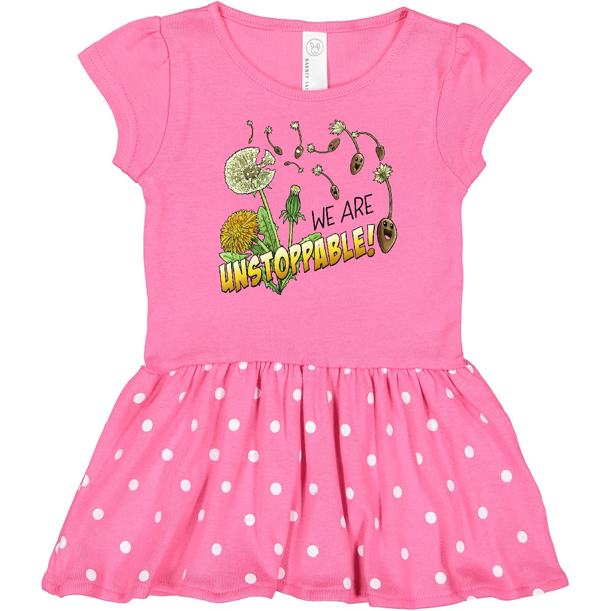 Inktastic Unstoppable Cute Dandelion Seeds Baby Girl Dress - Adorable Floral Print Outfit for Infants, Toddler Photos & Special Occasions
