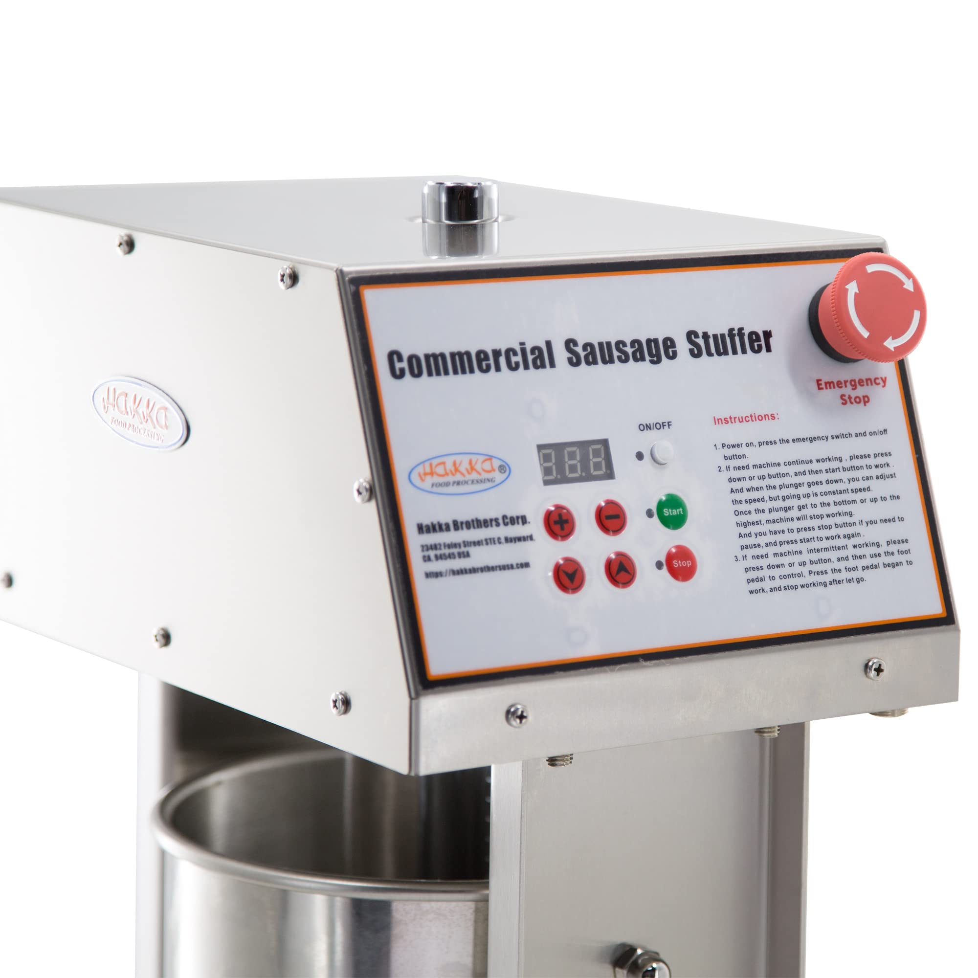 Commercial Electric Sausage Stuffer 12L/25LB Stainless Steel Vertical Sausage Maker with 4 S/S Tubes - Variable Speed Control for Home Butchering & Charcuterie - Perfect for Sausage Making, Meat Grinding & Food Processing (SEV12)