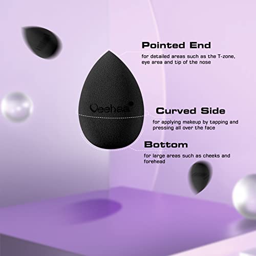 4PCS Latex-Free Makeup Sponge Set - Egg Shaped Beauty Blender for Foundation, Concealer & All Face Areas - Perfect for Professional Makeup Application & Travel