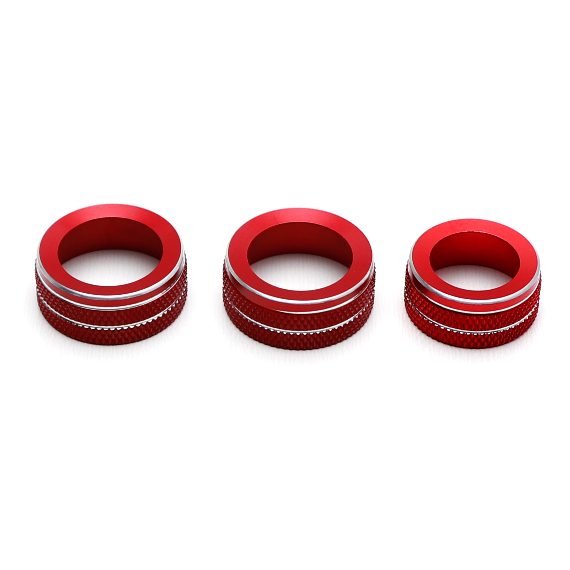3-Piece Red Aluminum AC Climate Control Knob Covers for Audi 2015-2020 A3 & 2019+ Q3 - Upgrade Interior Accessories for Car Customization & Comfort