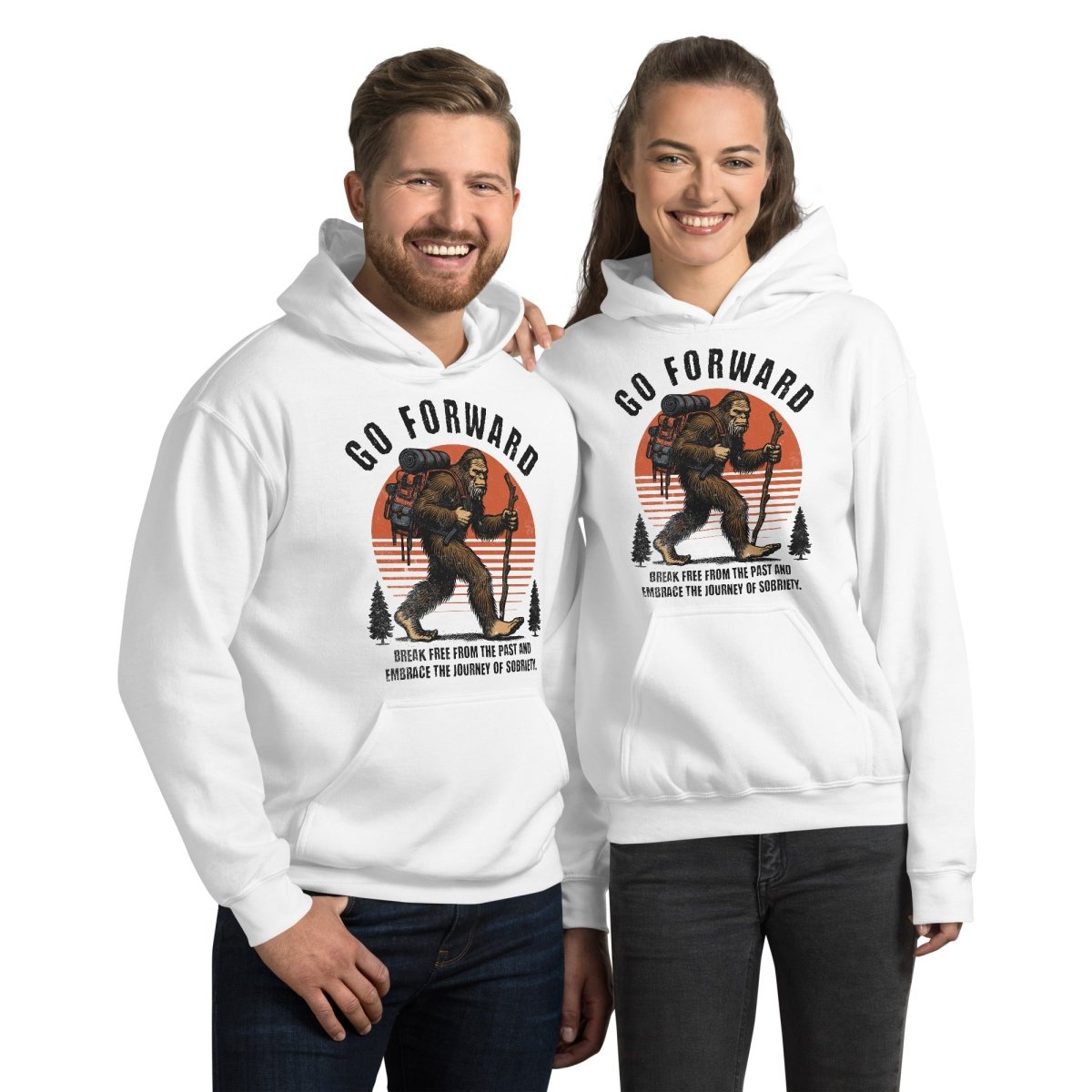 Go Forward Sobriety Journey Unisex Hoodie - Comfortable & Inspirational Apparel for Recovery Support & Everyday Wear