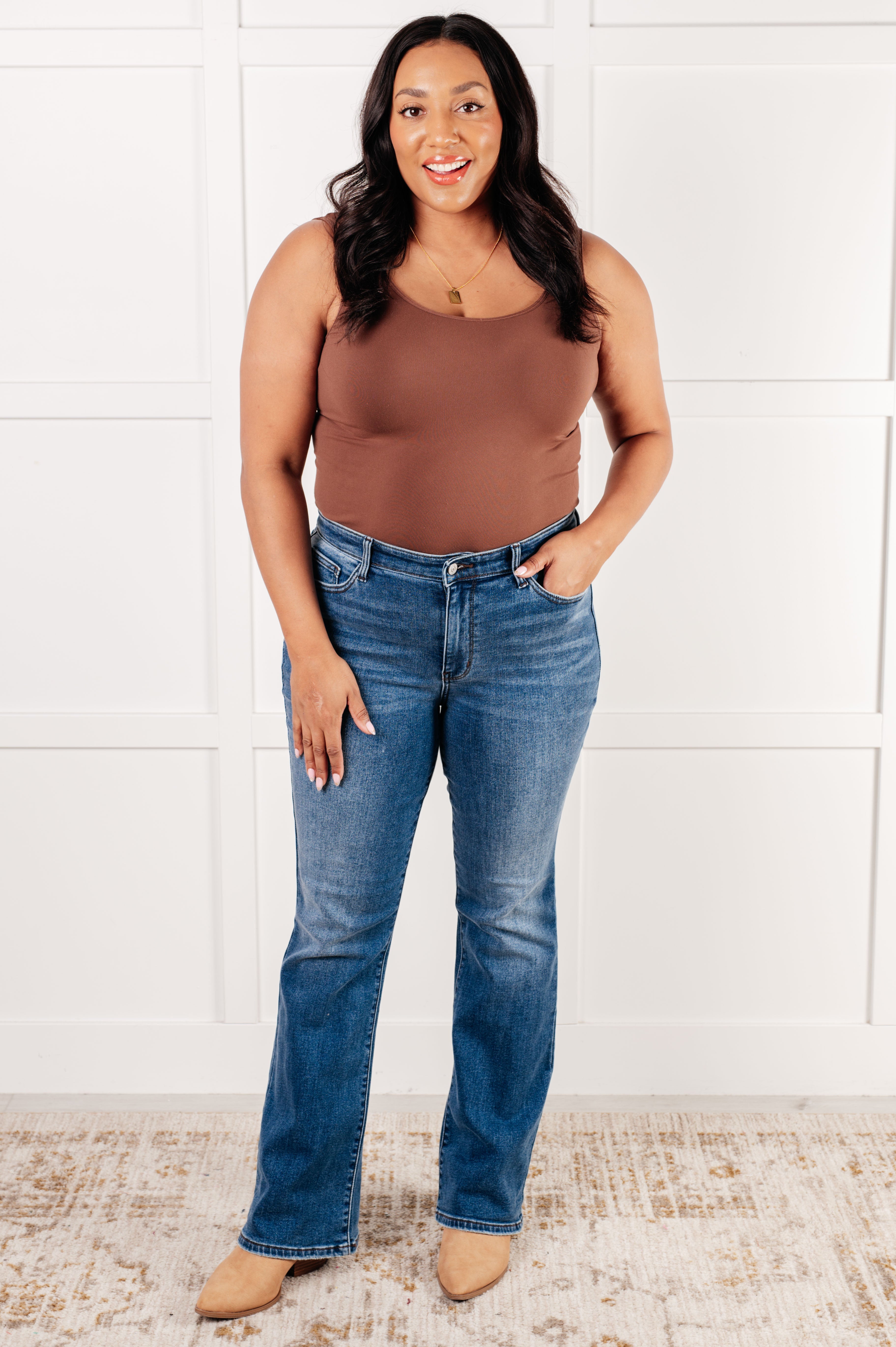 Hannah Mid Rise Thermal Bootcut Jeans for Women - Warm Winter Pants, Stretch Denim, Comfortable & Stylish - Perfect for Cold Weather, Outdoor Activities & Casual Wear