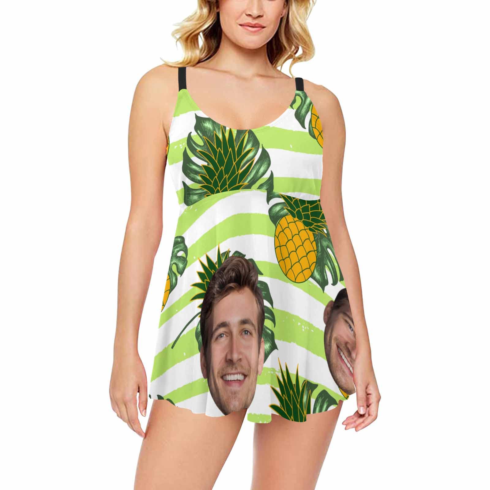 Custom Personalized Women's Flag Print Two-Piece Swimsuit with Shorts - Summer Beachwear for Swimming, Vacations & Gifts