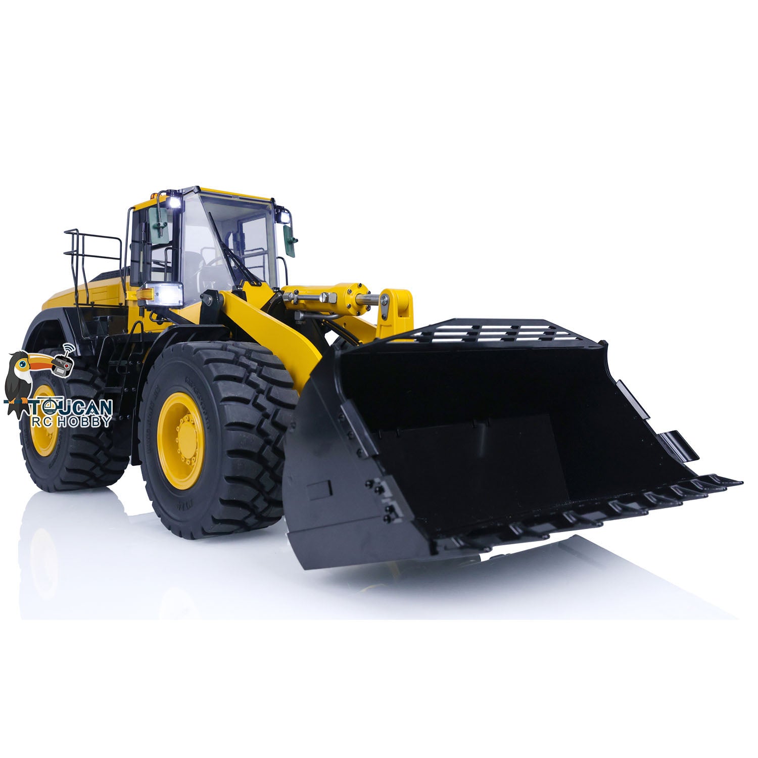 1/14 Scale RC Hydraulic Loader WA480 - Electric Construction Toy with Quick Coupler, Fork & Bucket - Realistic Light & Sound - ST8 Radio Control - Battery Powered for Kids & Adults - Perfect for Construction Site Play, Backyard Fun & RC Enthusiasts