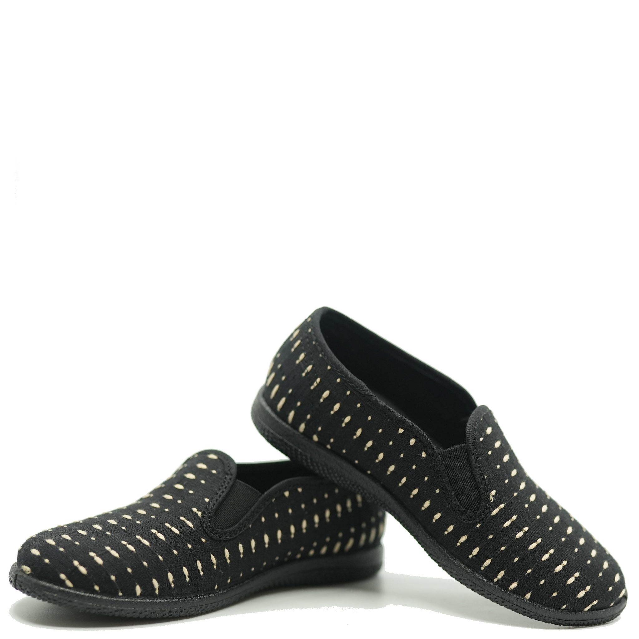 Pepe Black Tapestry Slip On Shoes - Comfortable Casual Loafers for Men & Women | Perfect for Home, Office, and Outdoor Wear