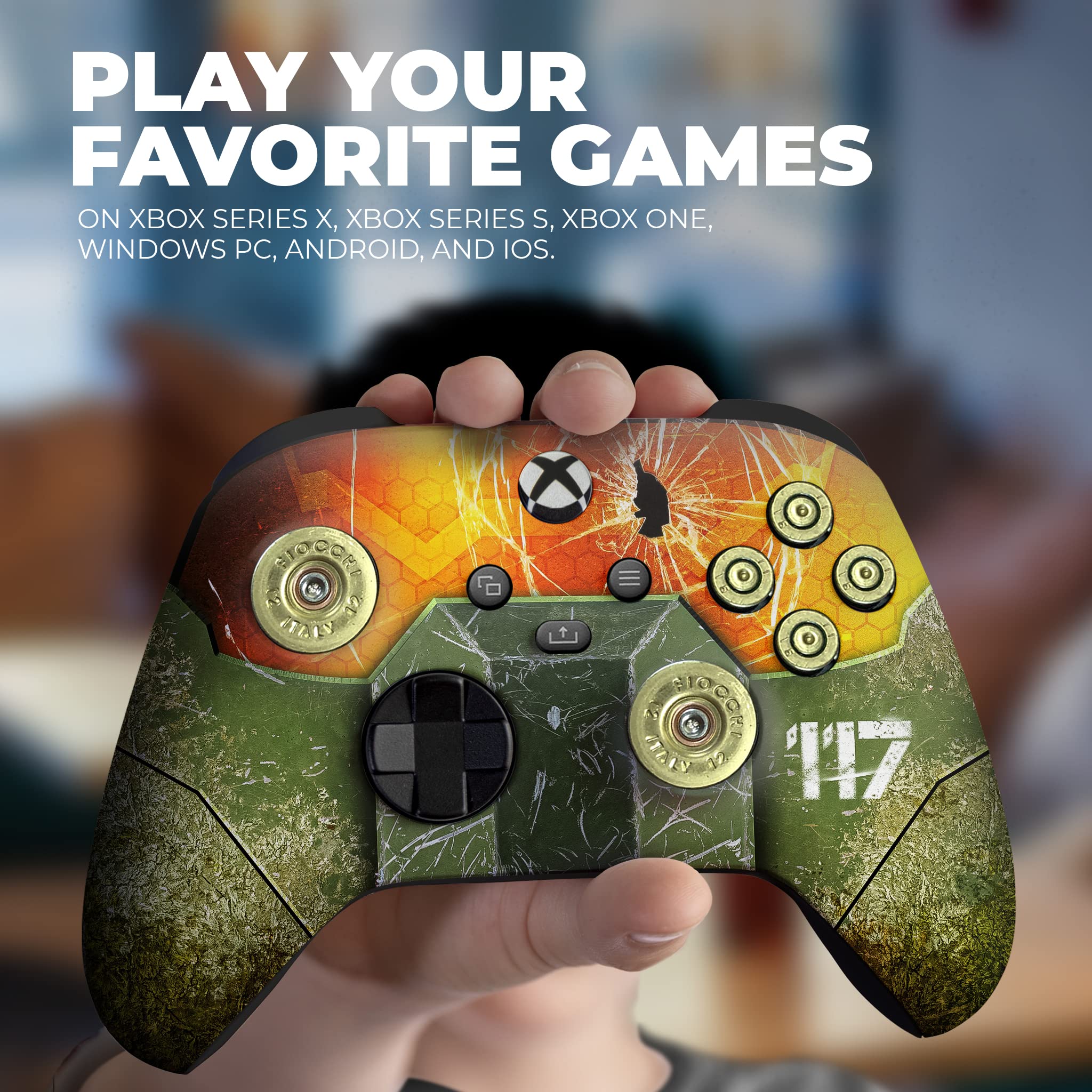 Premium Custom Wireless Xbox Controller for Xbox One & Series X/S - DreamController Hallo Infinity Master Chief Design - Proudly Made in USA with Durable Hydro Dip Printing (Not Just a Skin) - Perfect for Gaming, Collecting & Gift Giving