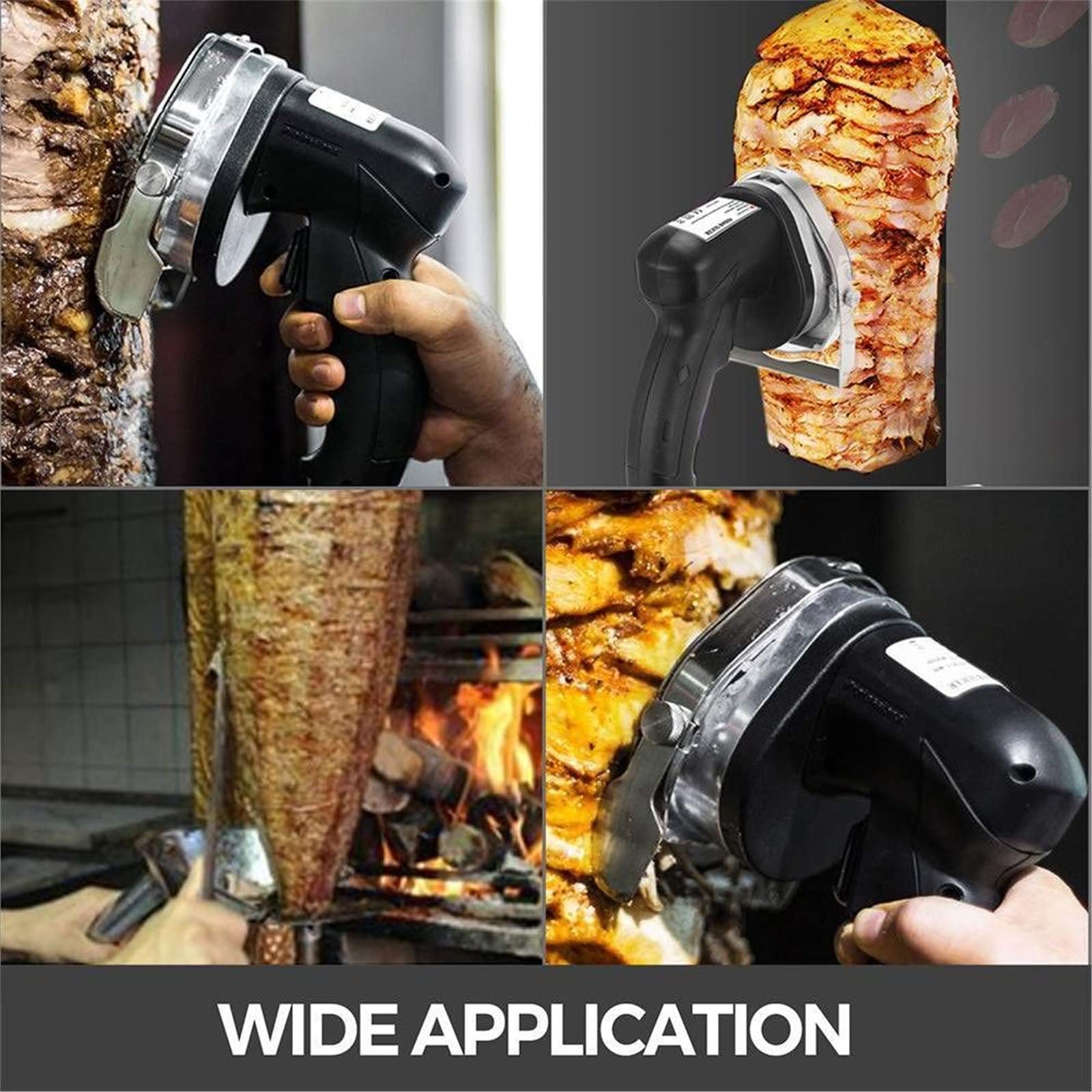 Commercial Turkish Kebab Slicer - Professional Gyros Knife with 2 Blades for Shawarma & Doner - B-Cordless Design | Perfect for Restaurants, Food Trucks & Home Chefs