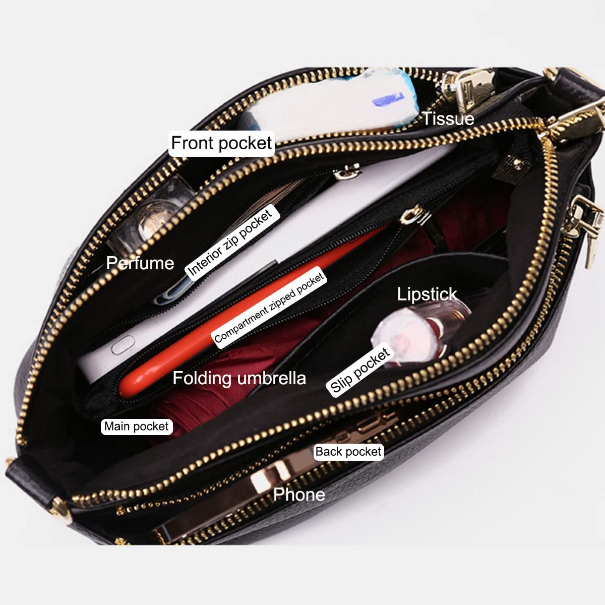Genuine Leather Shoulder Bag for Women - Stylish Crossbody & Tote Purse for Work & Travel