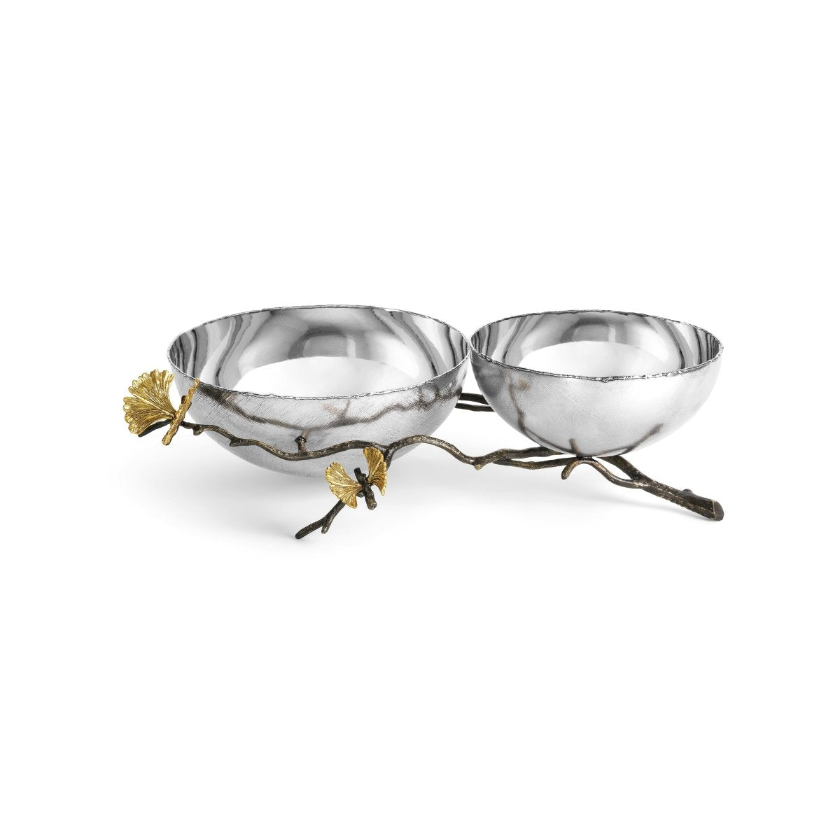 Butterfly Ginkgo Double Bowl - Elegant Ceramic Serving Bowls for Salads, Snacks & Desserts - Perfect for Dinner Parties, Home Decor & Gifts