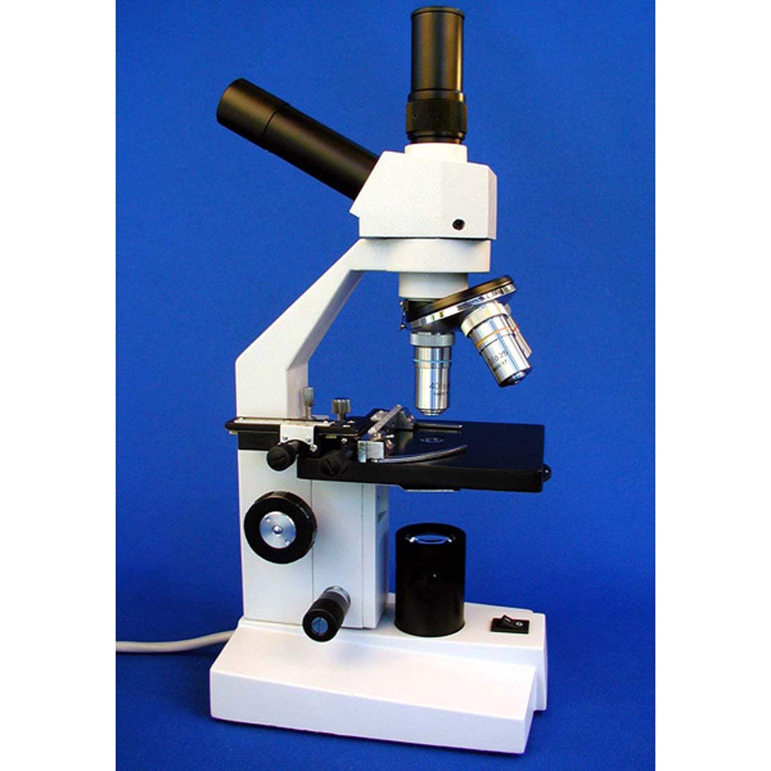 AmScope D100A-MS Dual-View Compound Monocular Microscope - 40X-640X Magnification with Brightfield & Single-Lens Condenser | Ideal for Lab Research, Classroom Education & Home Science Experiments