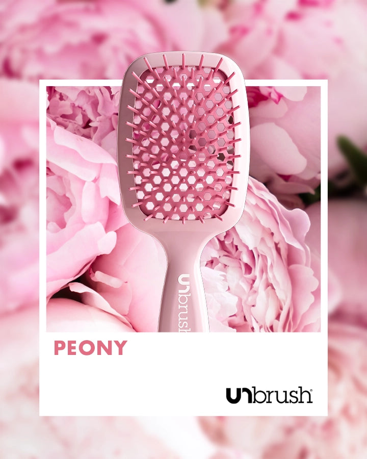 UNbrush Detangling Hair Brush for Wet & Dry Hair - Peony Pink - Perfect for Curly, Straight & Thick Hair - Salon Quality Hairbrush for Smooth & Pain-Free Styling at Home or On the Go
