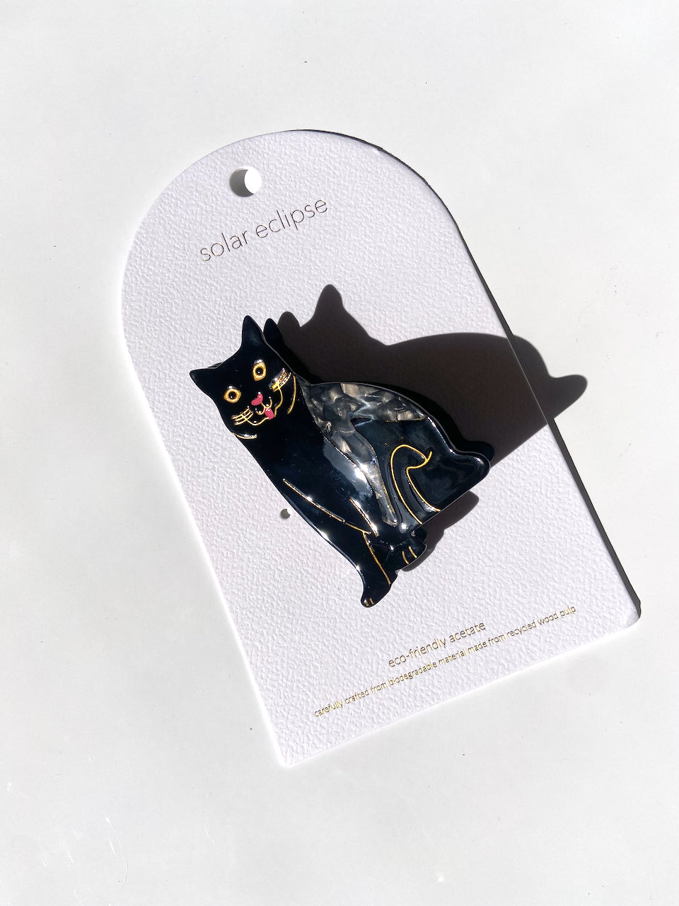 Hand Painted Black Cat Claw Hair Clip - Cute Animal Hair Accessories for Women & Girls - Perfect for Halloween, Cosplay, and Everyday Fashion