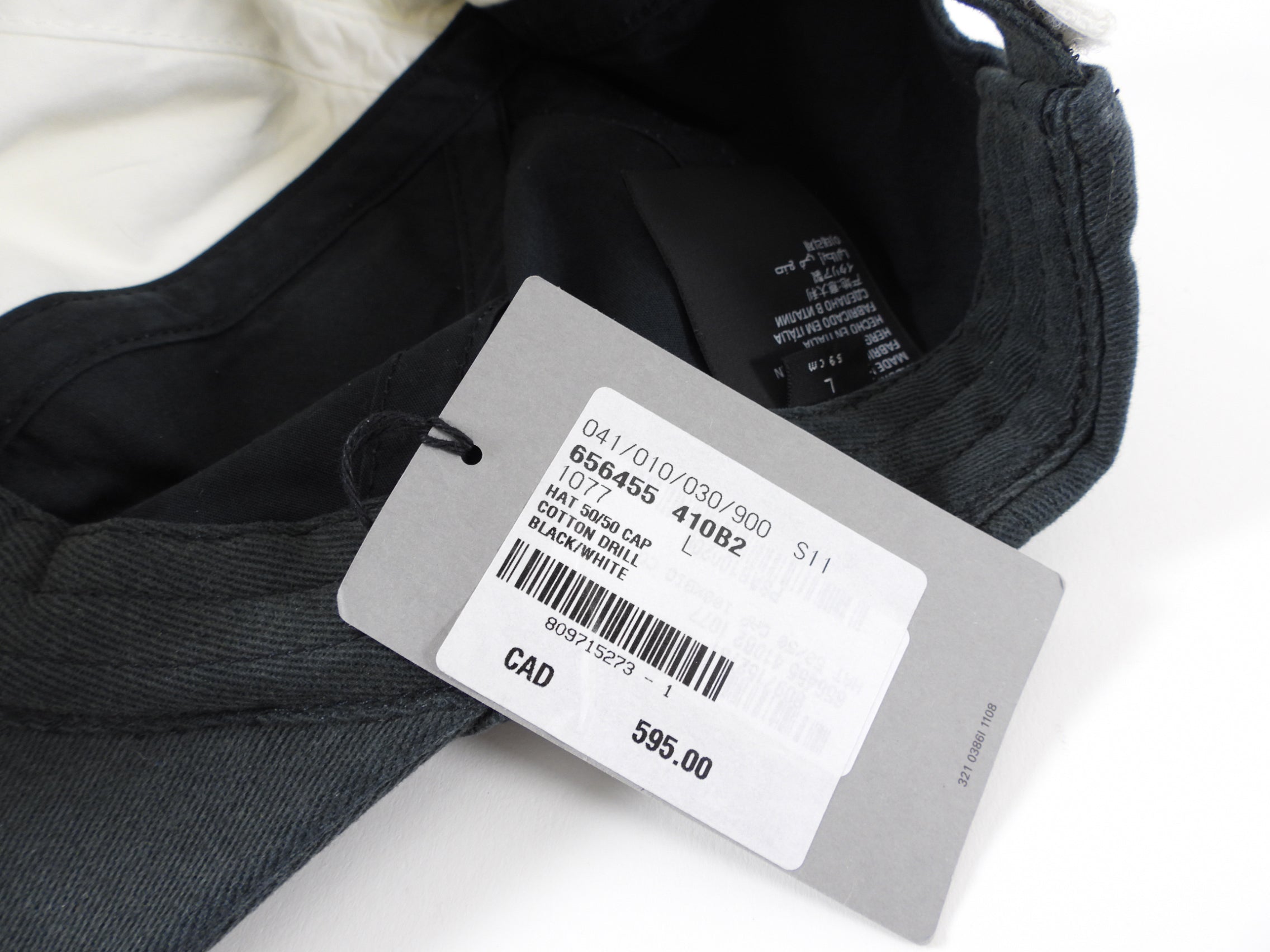 Balenciaga Dark Grey & White 50/50 Logo Piercing Hat - Unisex Baseball Cap for Streetwear Fashion & Urban Lifestyle