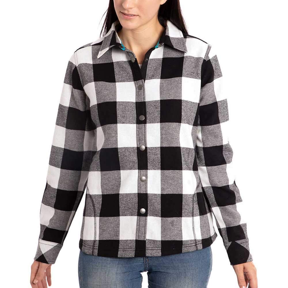 Orvis Women's Fleece Lined Flannel Shirt Jacket - Soft Warm Plaid Button-Up for Outdoor Hiking, Camping & Casual Fall Winter Wear