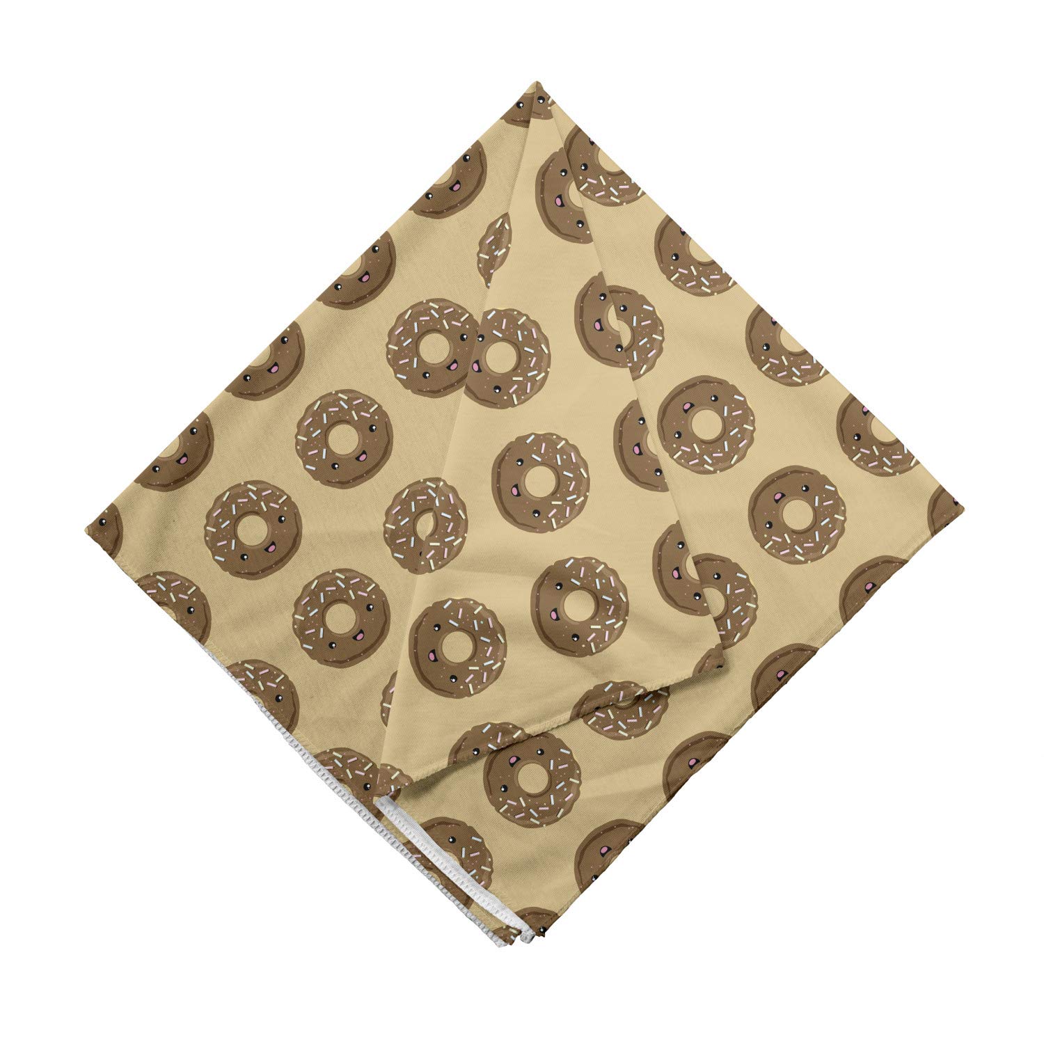 Ambesonne Chocolate Bandana - Cocoa Glazed Donuts Print Unisex Head Scarf & Neck Tie for Men & Women - Perfect for Outdoor Activities, Sports, and Fashion Accessories