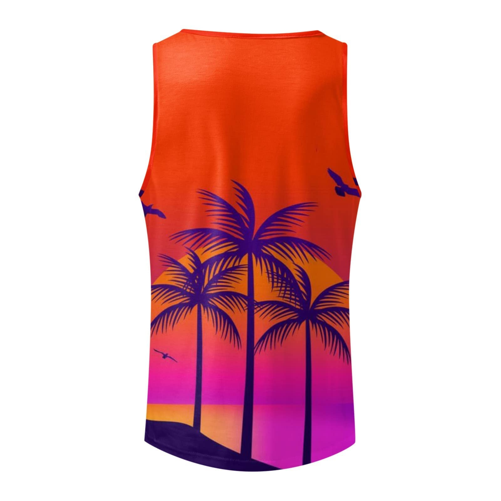 Men's Sleeveless Crewneck Graphic Tank Tops - Summer Workout & Beach Shirts - Gym, Running, Casual Wear