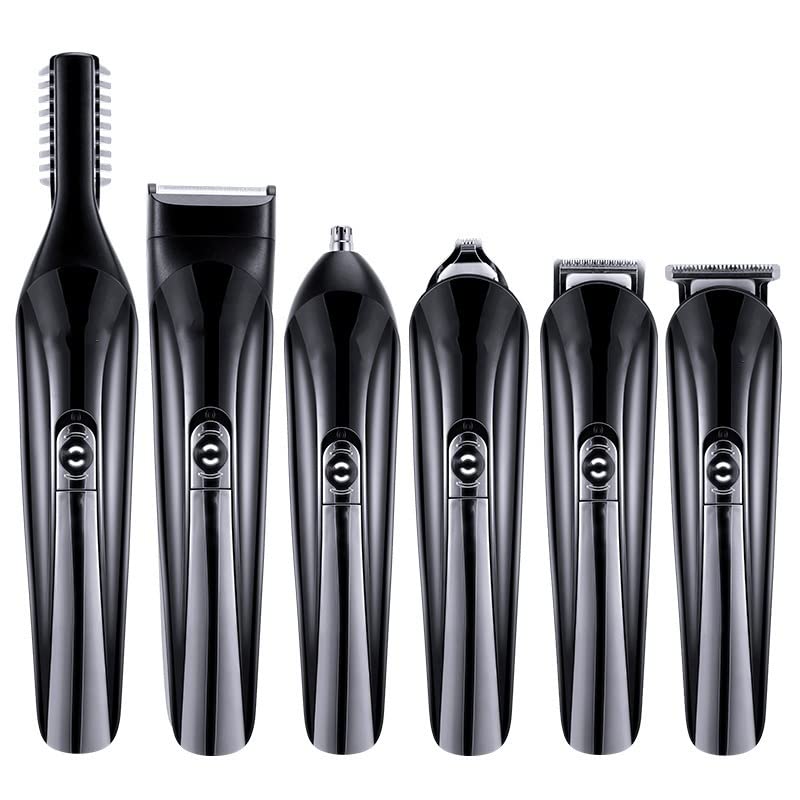 Professional 6-in-1 Electric Hair Clipper & Beard Trimmer for Men - Cordless Hair Cutting Kit with Nose/Ear Trimmer & Facial Cleaner - Perfect for Home Barbering, Grooming, and Travel Use
