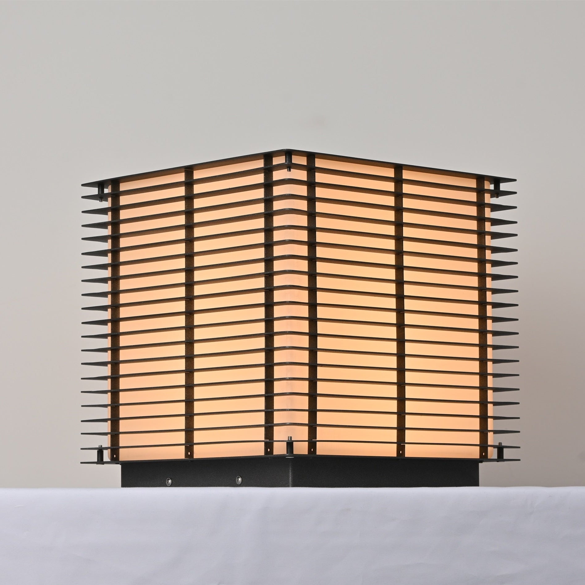 Solar Powered Grid Post Outdoor Light - Weatherproof LED Landscape Lighting for Garden, Pathway, Driveway, and Patio Decor