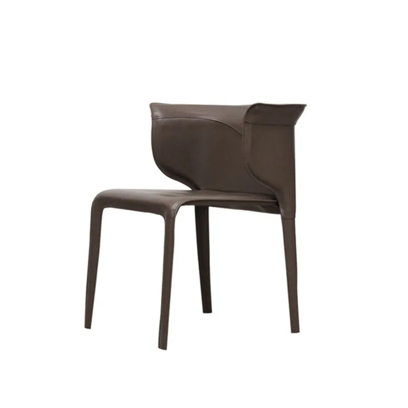 Premium Italian Saddle Leather Dining Chair - Handcrafted Luxury Seating for Elegant Home Dining Rooms & Upscale Restaurants