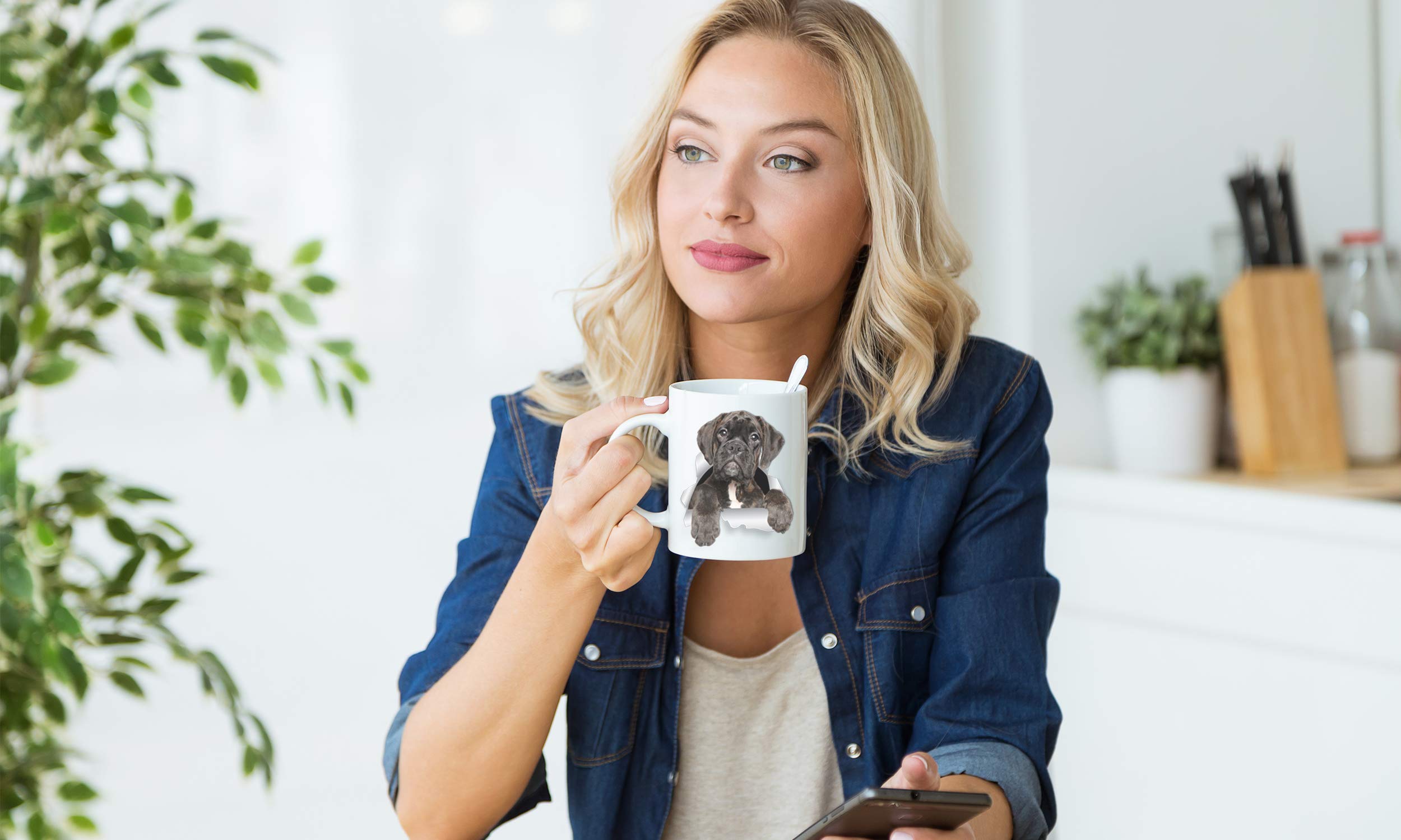 Winston & Bear Adorable Boxer Dog Puppy Ceramic Coffee Mug – 11oz German Boxer Themed Cup, Funny Cute Pit Bull Design – Perfect Gift for Dog Lovers & Owners – Ideal for Morning Coffee, Office Use, or Dog-Themed Parties