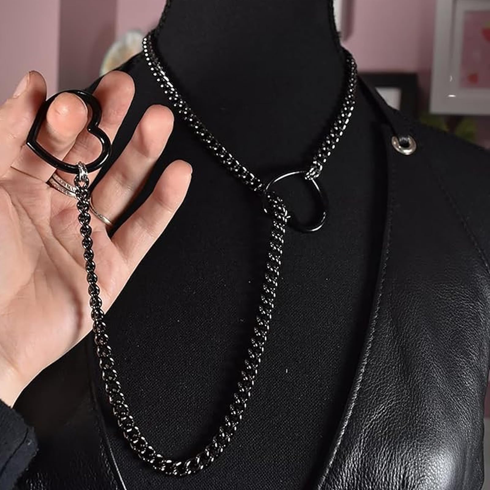 Handmade Punk Cuban Slip Chain Choker Necklace for Women - Adjustable Gothic Lariat Y-Necklace in Stainless Steel - Perfect for Casual Wear, Parties & Gothic Fashion