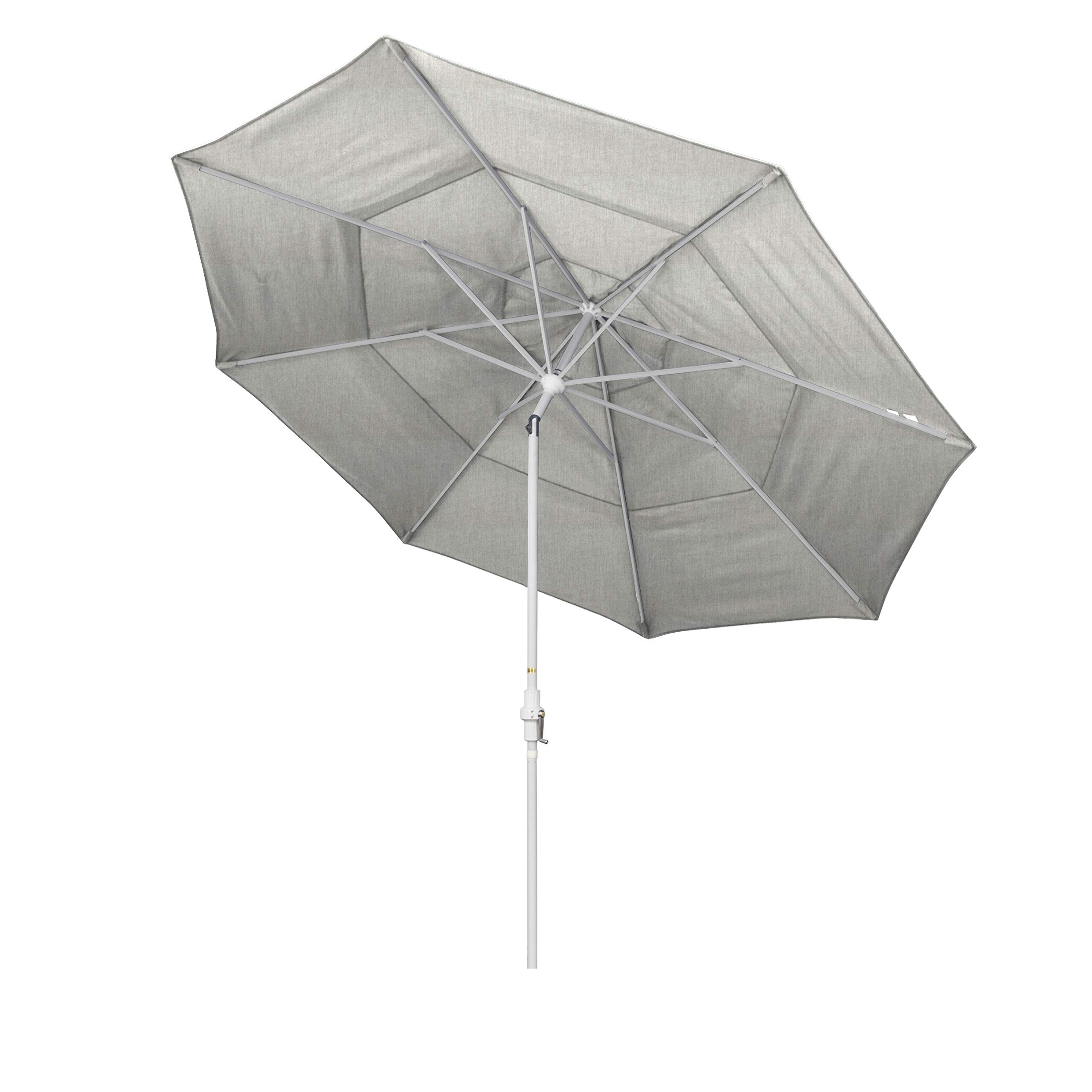 California 11' Round Aluminum Market Umbrella with Crank Lift & Tilt - Bronze Pole for Patio, Garden, Poolside, and Outdoor Dining