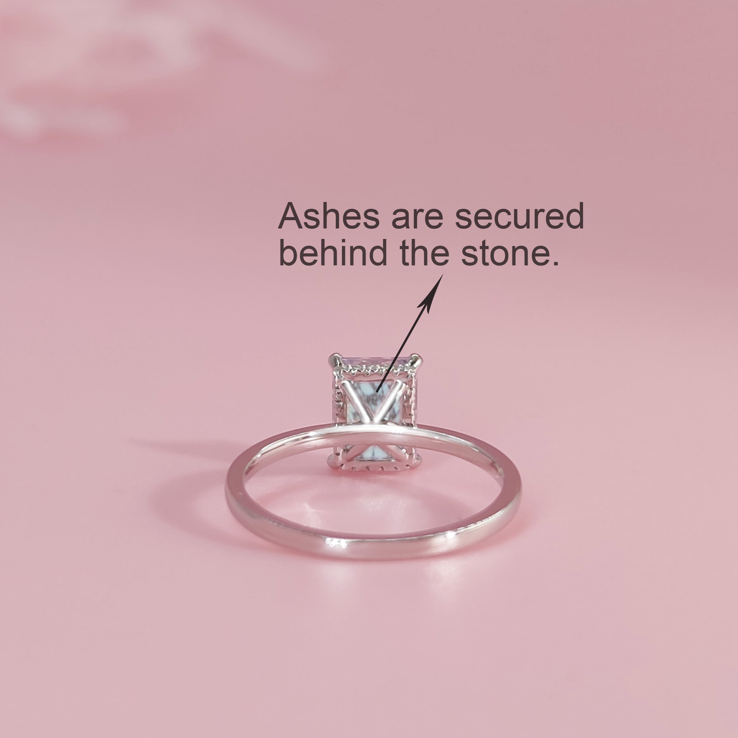 Radiant Cut Moissanite Ring - Geometric Brilliance Ashes Jewelry for Women - Perfect for Engagement, Wedding, Anniversary & Special Occasions