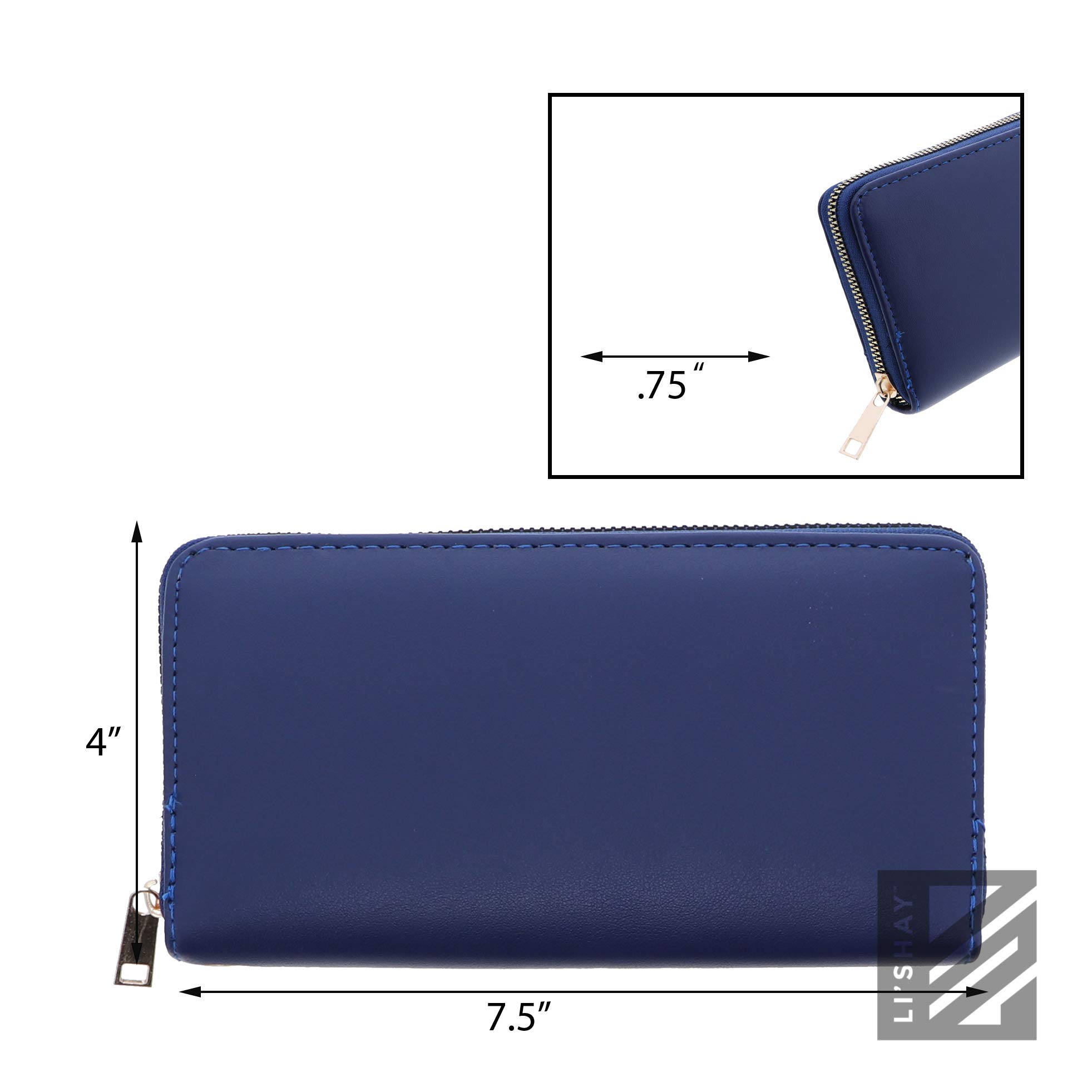 Vegan Leather Women's Wallet - Slim Solid Color Zipper Wallet for Everyday Use, Travel & Gift | RFID Blocking & Multi-Card Holder