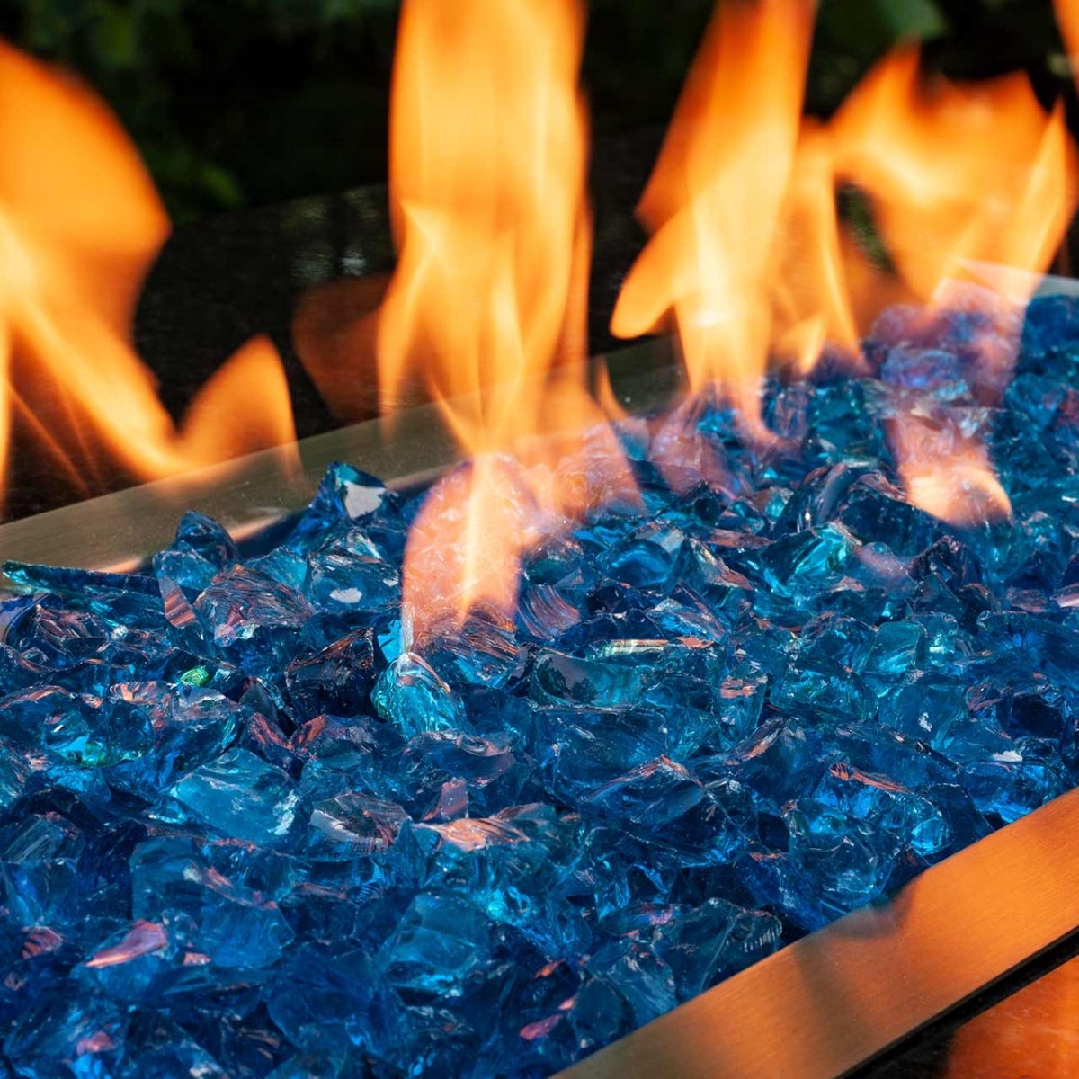 Amber Brown Fire Glass - Premium Fire Pit Glass Rocks for Outdoor Fireplaces, Fire Bowls & Gas Fire Pits - Decorative Landscaping & Patio Heating Solution
