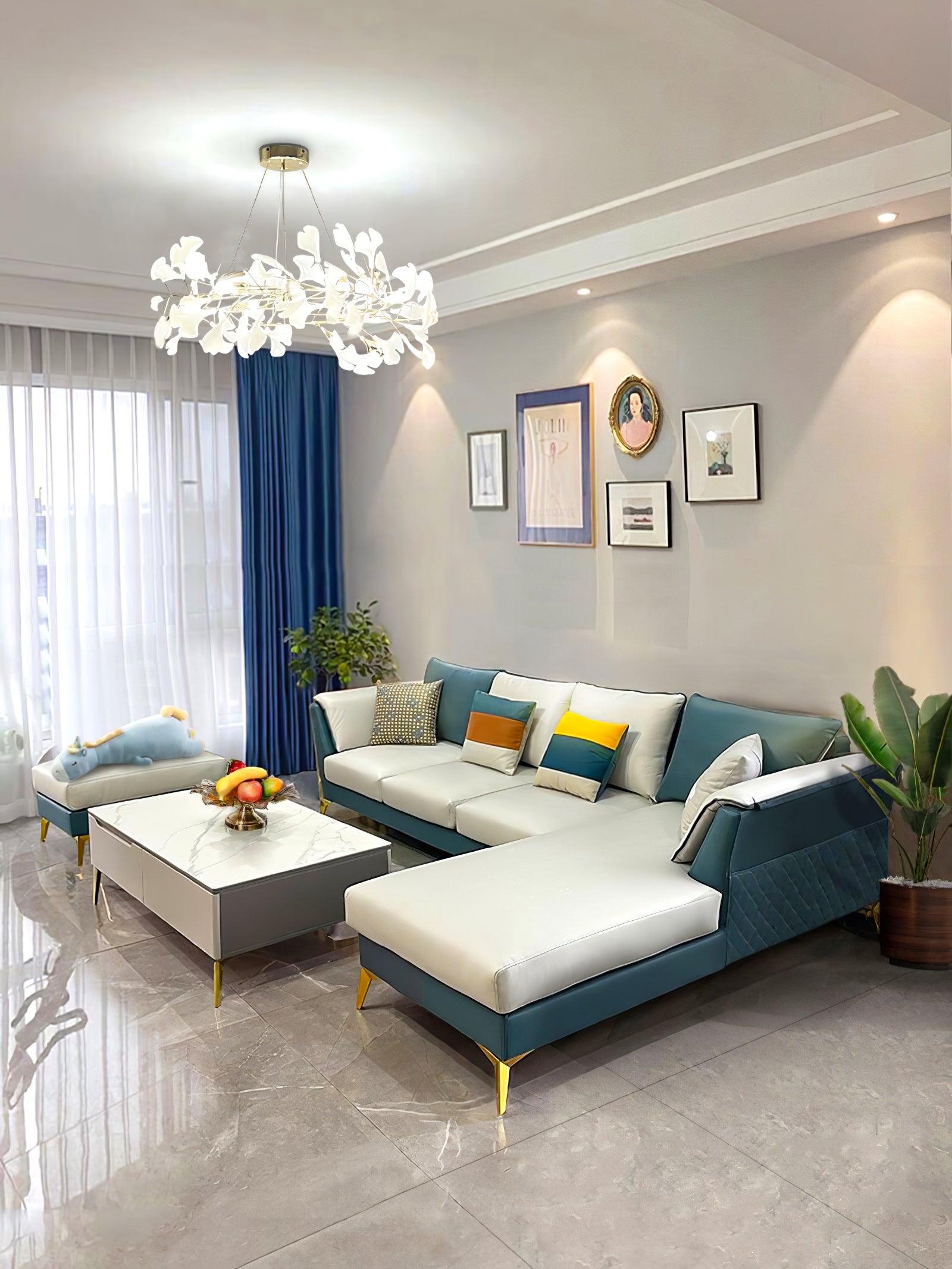 Elegant Ginkgo Leaf Chandelier - Modern Gold Ceiling Light Fixture for Dining Room, Living Room & Bedroom Decor - Perfect for Home Lighting and Interior Design