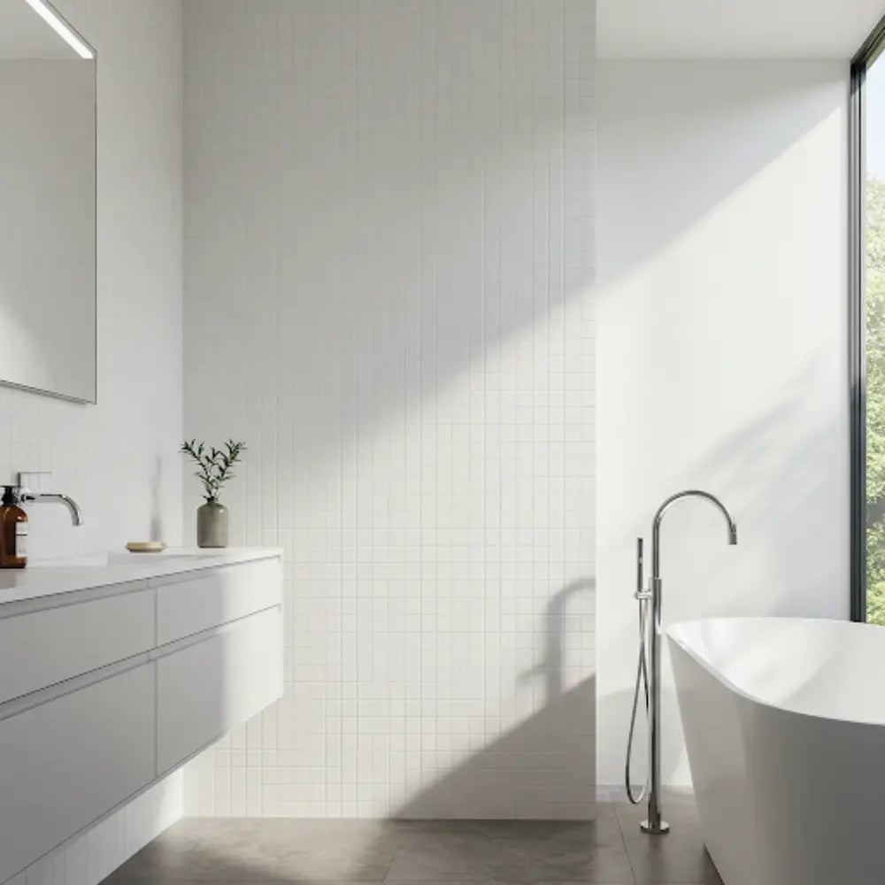 Premium White Matte Porcelain Mosaic Tile 1