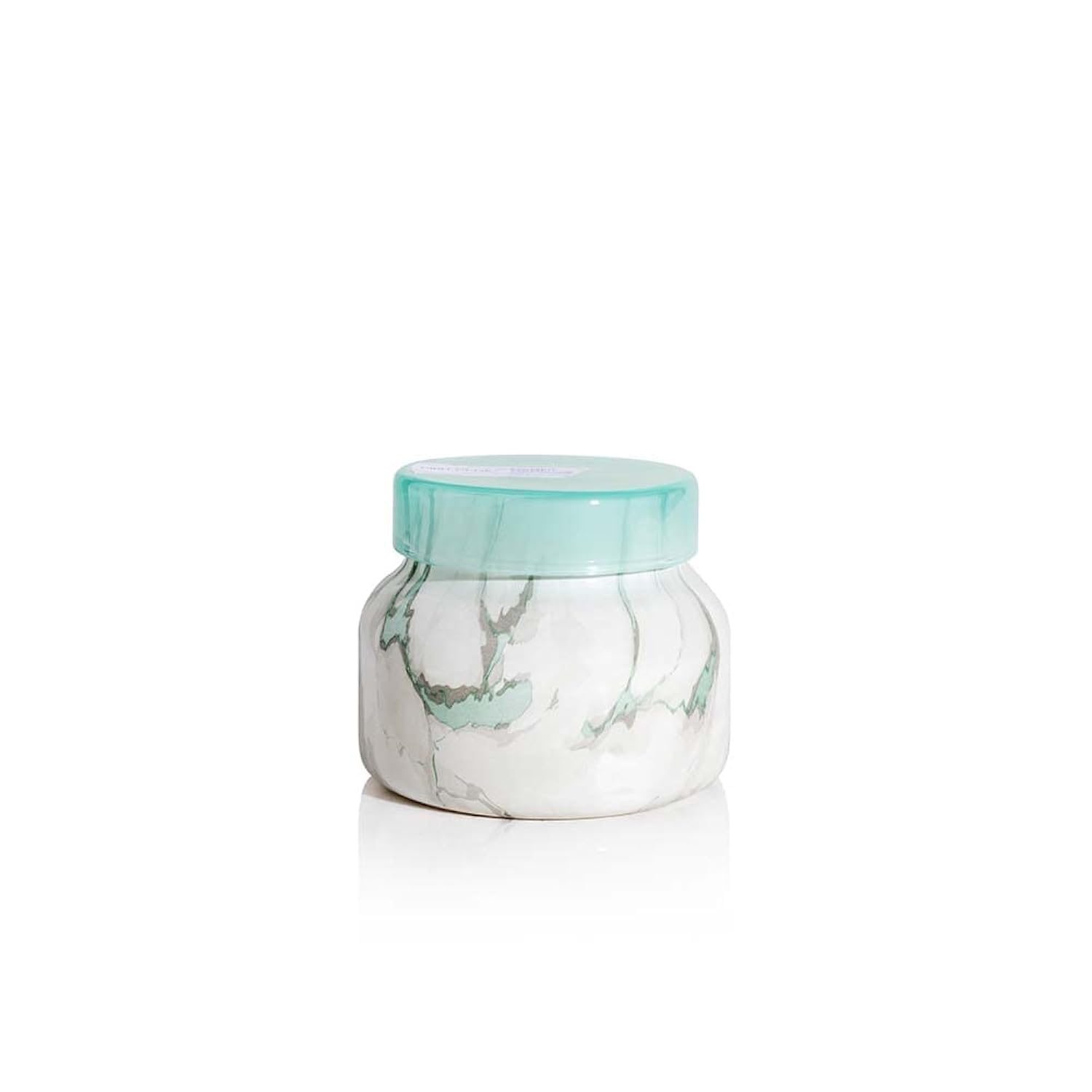 Premium Capri Blue Modern Marble Jar Candles - Luxury Scented Soy Wax Candles for Home Decor - Long Lasting Coconut Santal Fragrance - Elegant Housewarming Gifts (8 oz) - Perfect for Bedroom, Bathroom & Living Room Relaxation