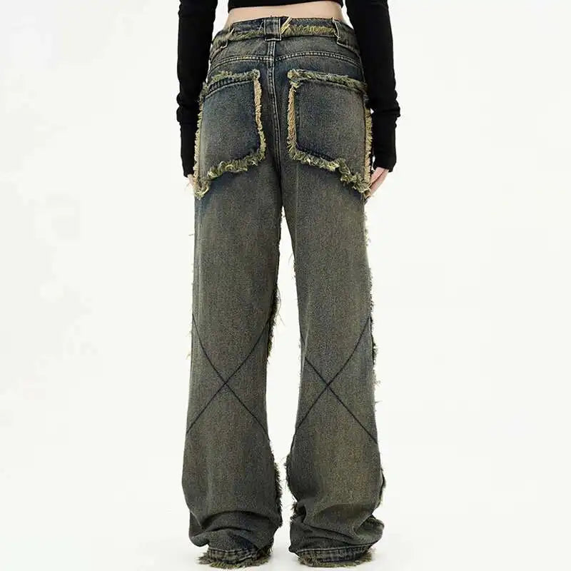 Men's Vintage American Rough Selvedge Denim Jeans - Heavyweight Straight Leg Loose Fit Trousers for Casual Wear | 2025 Spring Collection | Style 28W4102 | Perfect for Everyday Outfits and Retro Fashion Looks