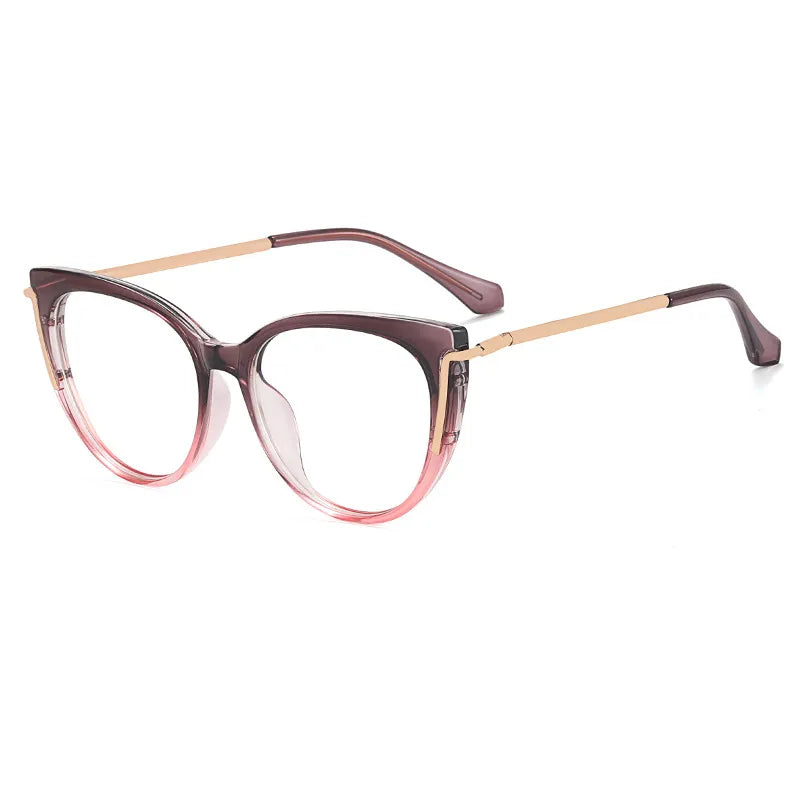 CCspace Women's Full Rim Cat Eye Titanium Eyeglasses Frame 56963 - Lightweight & Durable Glasses for Work, Reading & Fashion
