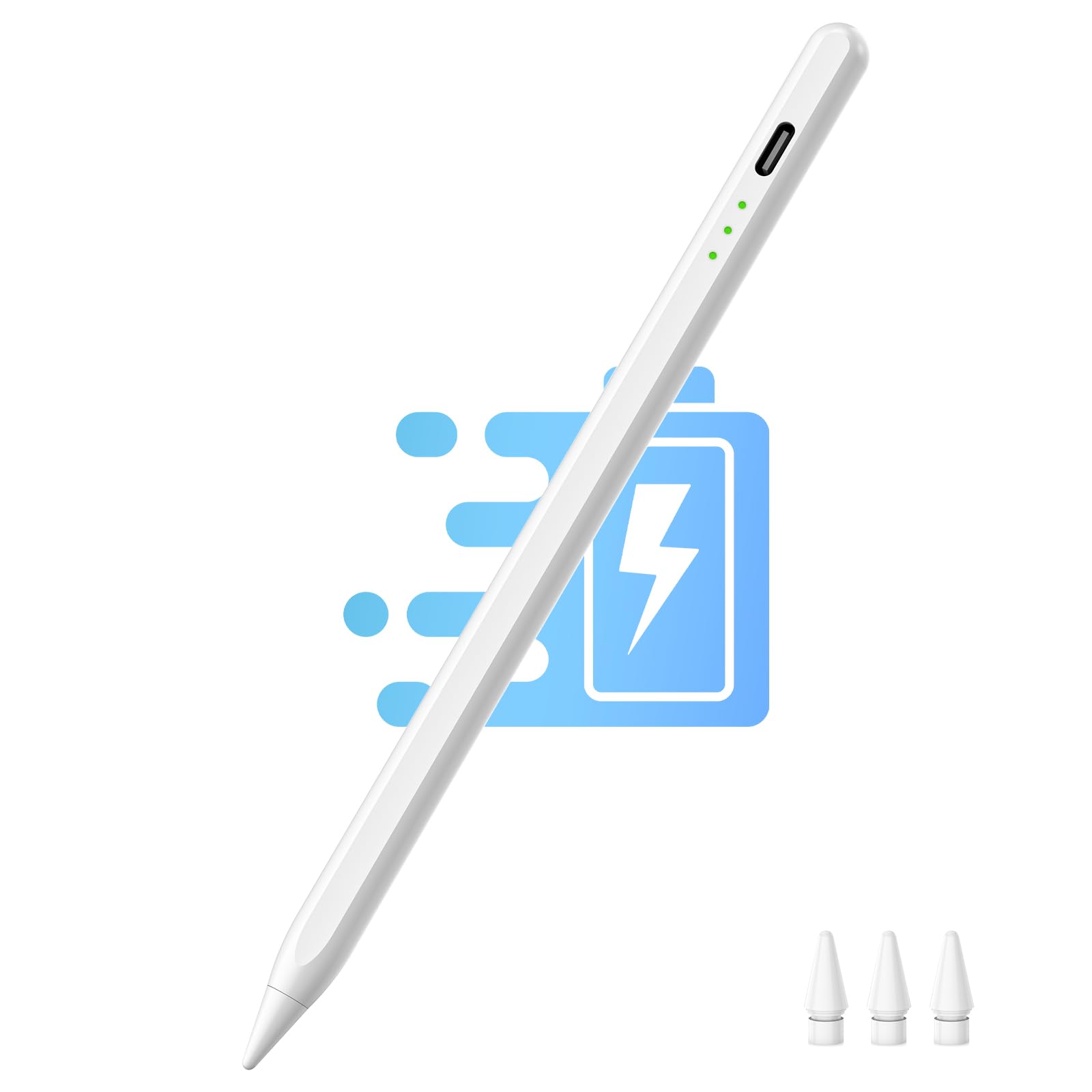 Ciscle Stylus Pen for iPad 2018-2024 - Fast Charging, Tilt Sensitivity, Apple Pencil Compatible with iPad Pro M4, Air M2, Pro 13''/12.9''/11'', iPad 10/9/8/7/6, Mini 6/5, Air 5/4/3 - Perfect for Drawing, Note-Taking & Digital Art