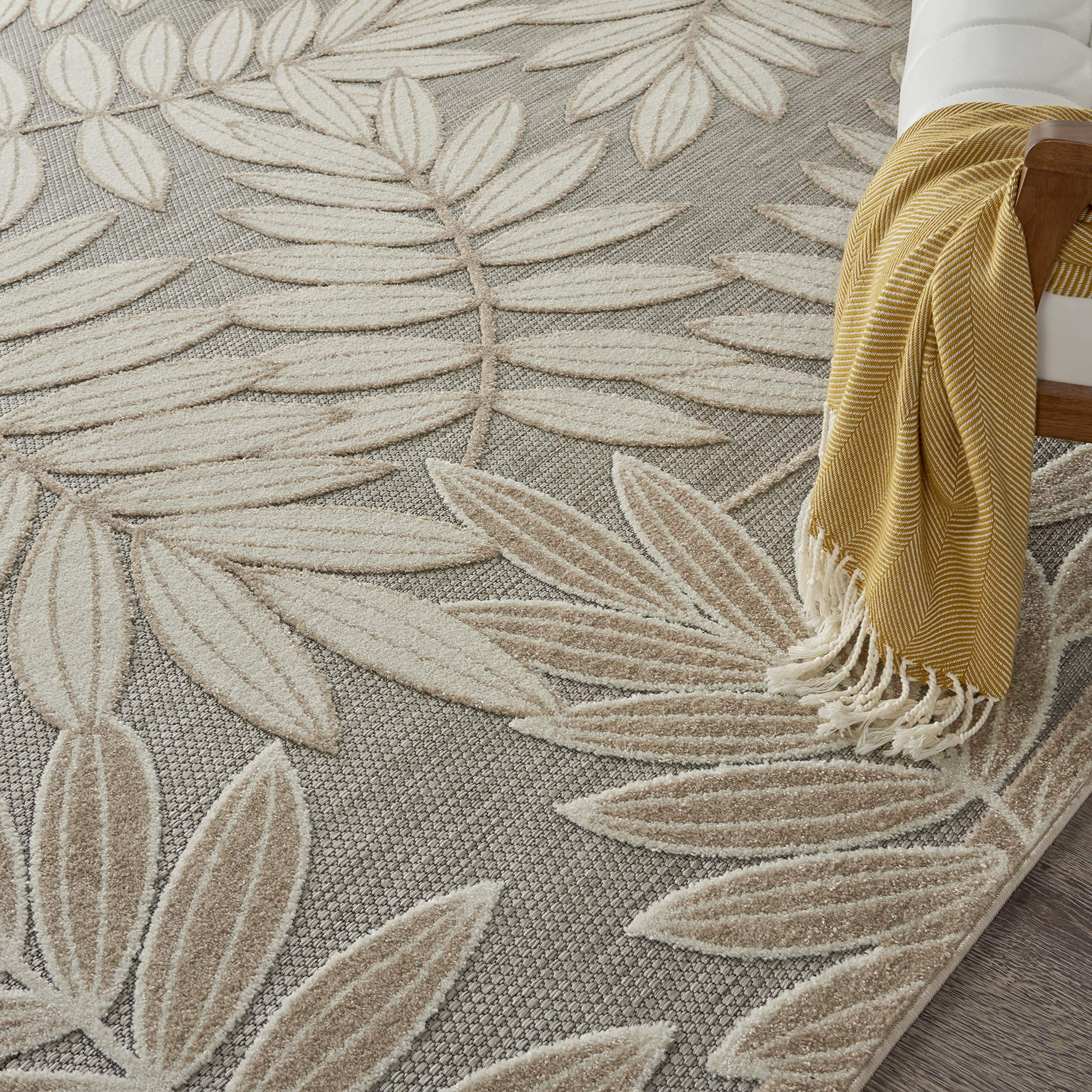 Nourison Aloha 7' x 10' Indoor/Outdoor Area Rug - Natural Fiber, Easy to Clean, Non-Shedding for Living Room, Bedroom, Dining Room, Patio, Deck & Backyard | Durable & Stylish Home Decor