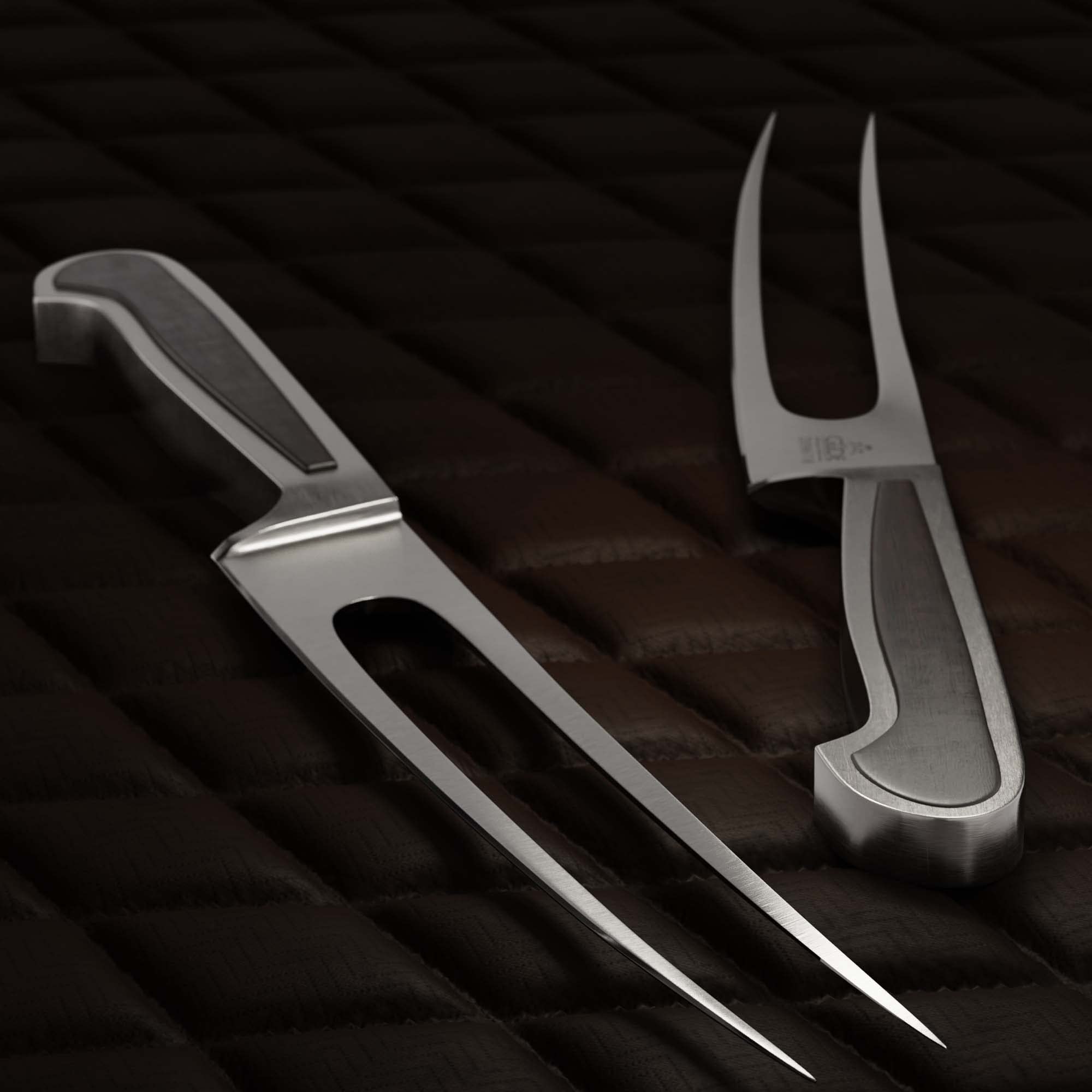 Premium Güde Delta Series 7-Inch Hand-Forged Stainless Steel Fork with African Blackwood Handle - Razor Sharp Hand-Sharpened Blade - Perfect for Fine Dining, BBQ, and Gourmet Cooking