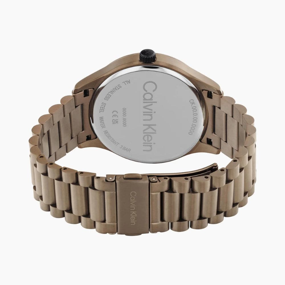 Calvin Klein Iconic Bronze Stainless Steel Unisex Watch 25200343 - Stylish Accessory for Everyday Wear & Special Occasions