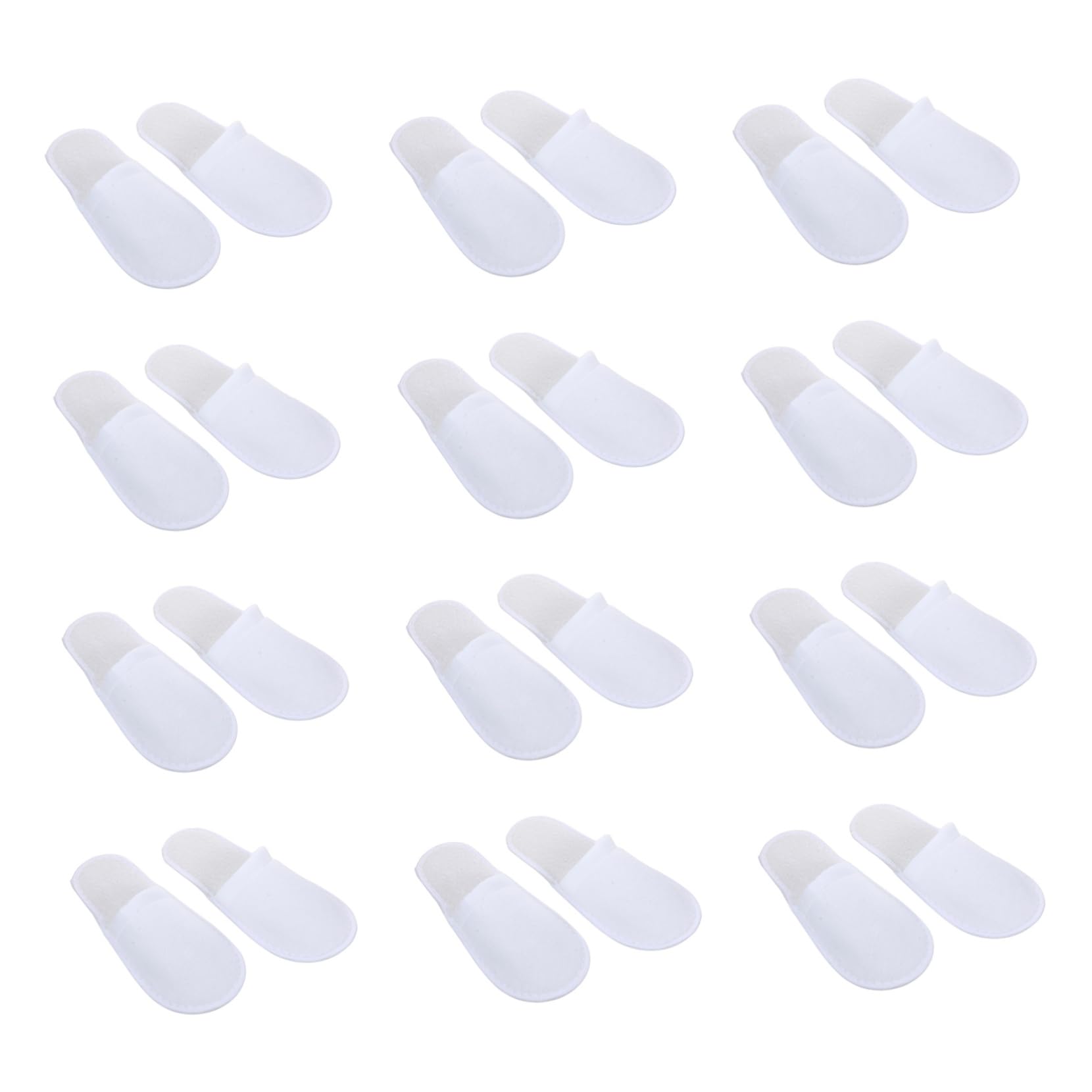 24 Pairs Disposable Slippers for Hotel & Spa - Soft Coral Fleece Unisex Slippers for Men & Women - Bulk Pack of White Portable Slippers for Travel, Wedding, and Home Use