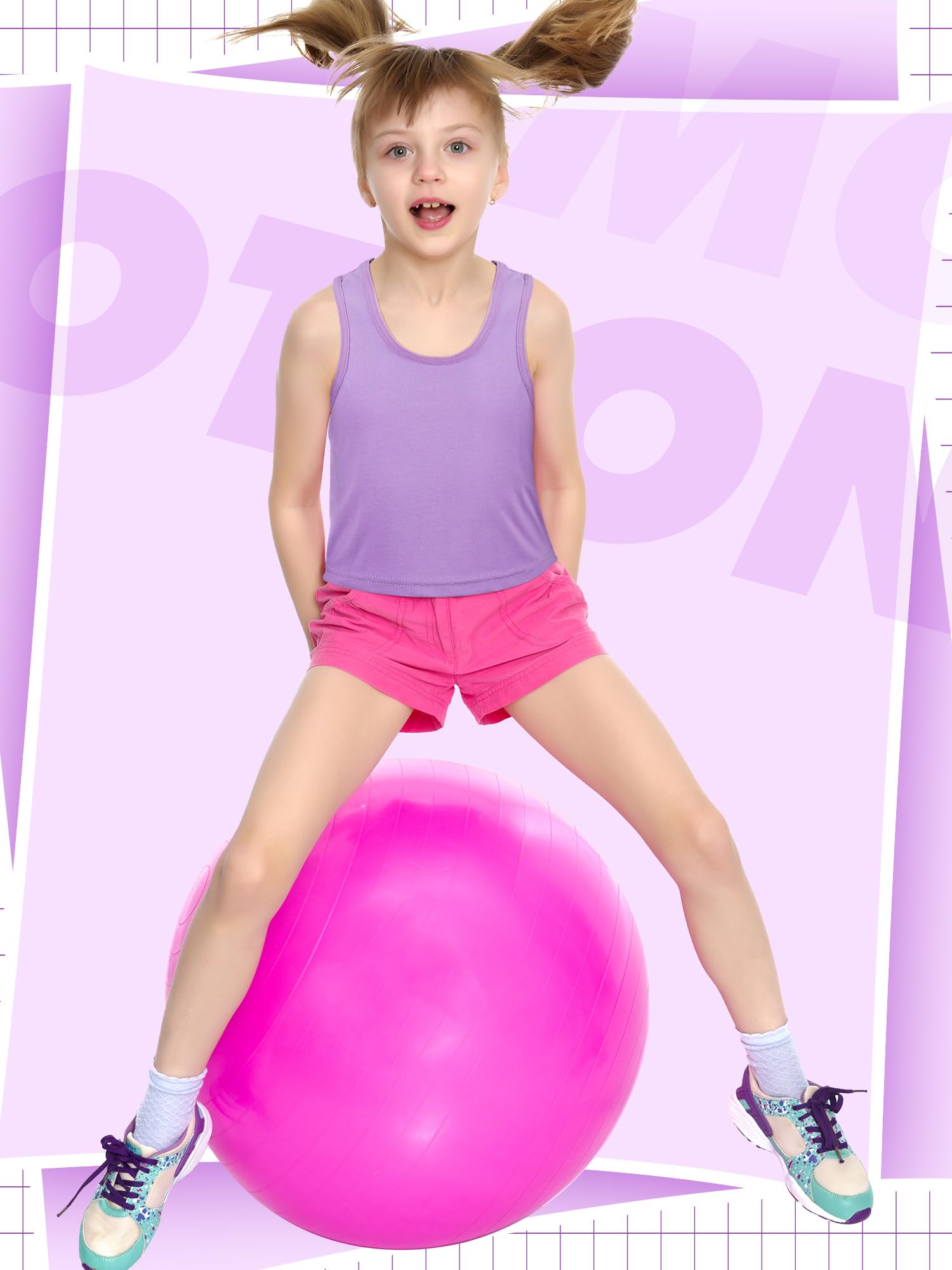 SATINIOR 6-Pack Girls Dance Tank Tops - Breathable Sleeveless Athletic Tops for Gymnastics, Ballet & Dancewear - Perfect for Dance Class, Performance & Gym Training