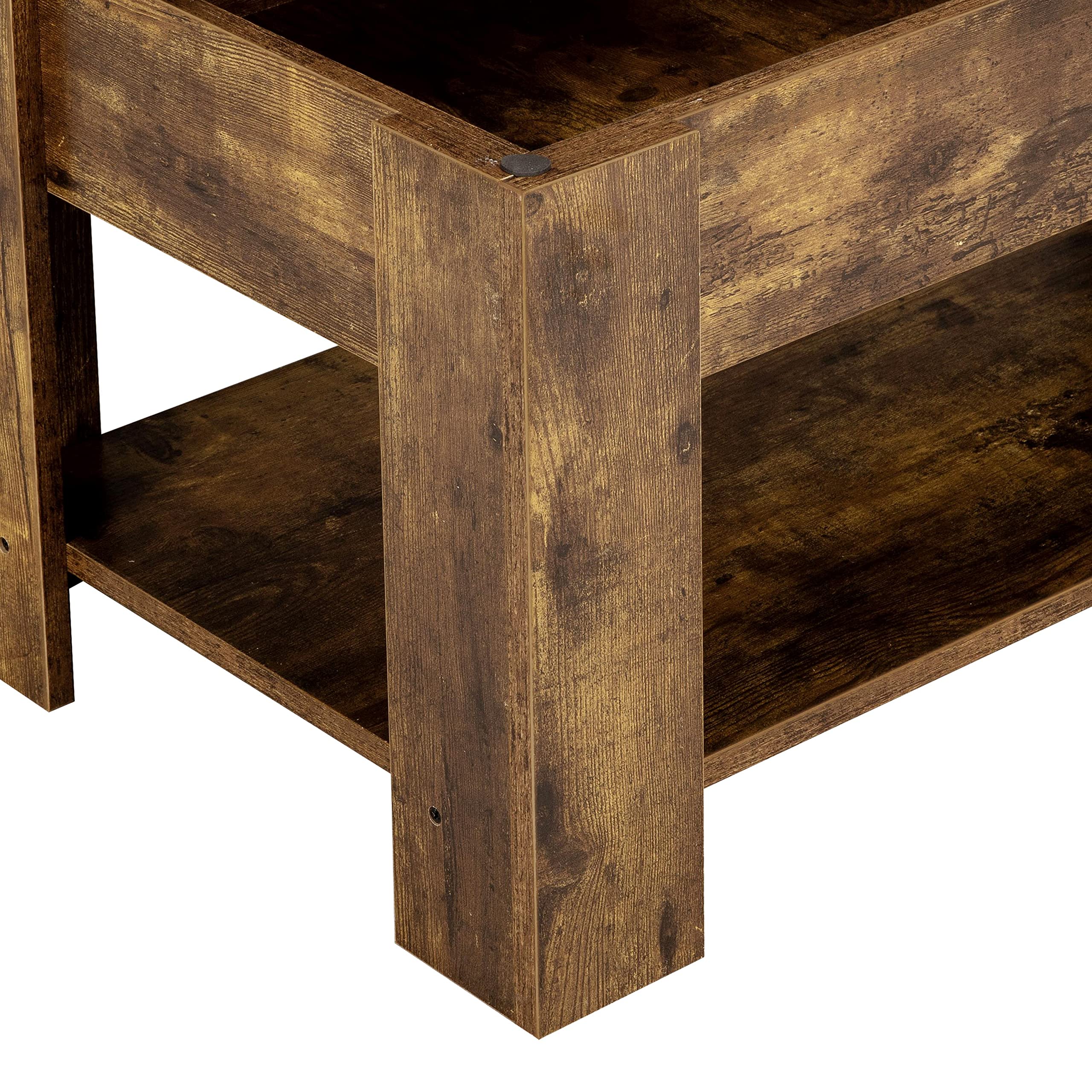 Yaheetech Lift Top Coffee Table with Storage, Rustic Brown - Living Room & Office Use