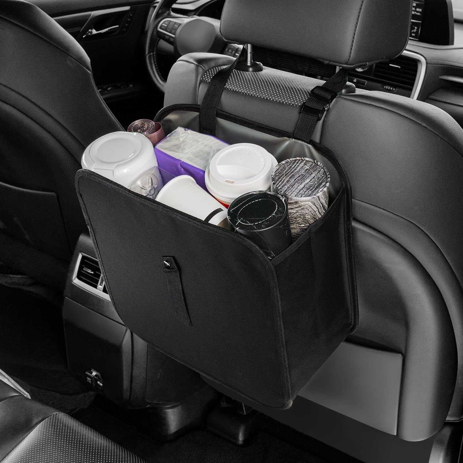 Foldable Car Trash Can with Leakproof Design - 2 Gallon Collapsible Hanging Garbage Bag for Vehicles | Waterproof Automotive Storage Accessory | Perfect for Road Trips, Commuting & Keeping Car Interior Clean