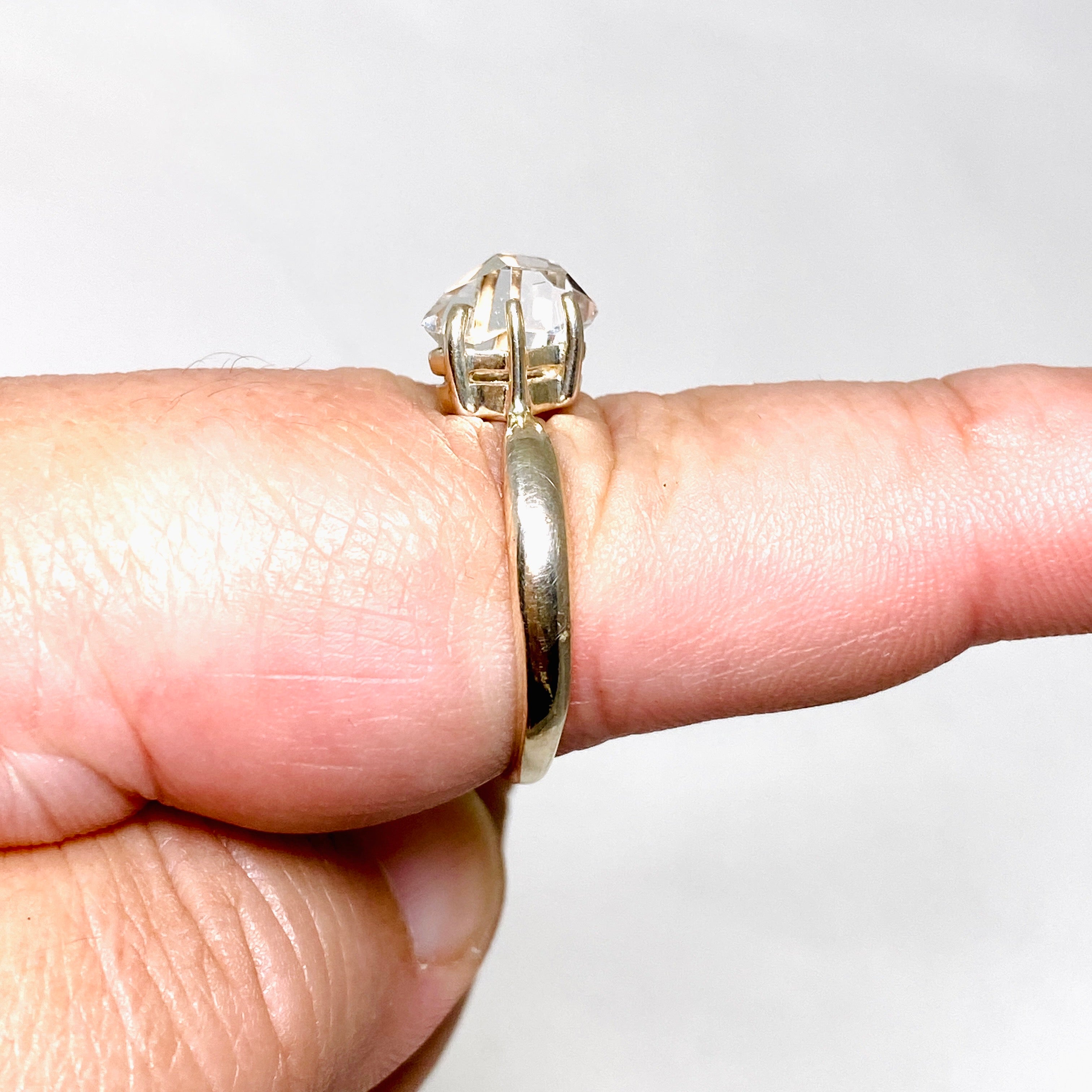 Herkimer Diamond Ring Size 10 - Genuine Natural Quartz Crystal Jewelry for Women, BTP 26 - Perfect for Engagement, Wedding, Anniversary Gifts & Everyday Elegance