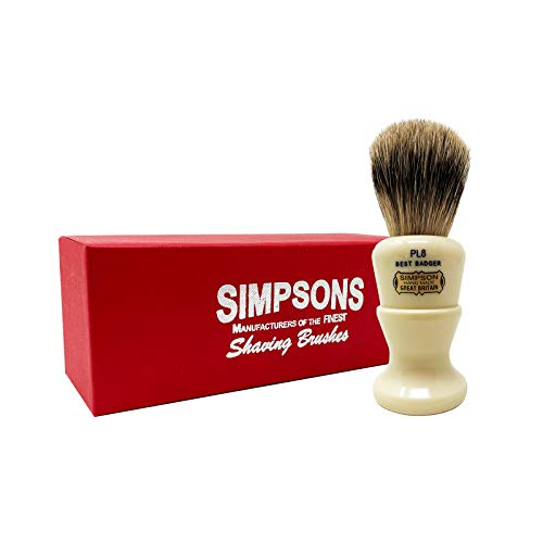 Premium Simpsons Best Badger Hair Shaving Brush - Polo 8 Luxury Shaving Brush for Men | Perfect for Wet Shaving, Beard Care & Grooming Kits | Ideal Gift for Father's Day & Christmas
