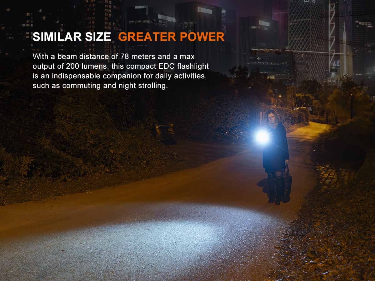 Fenix E12 V3.0 AA Battery Flashlight - Compact EDC Light for Camping, Hiking & Emergency Use