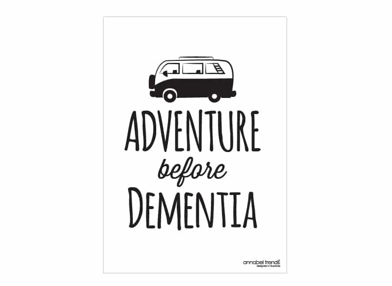 Annabel Trends Premium Tea Towel - Soft & Absorbent Kitchen Towel for Drying Dishes & Cleaning - Perfect for Home, Kitchen, and Gifts (Adventure Before Dementia Design)