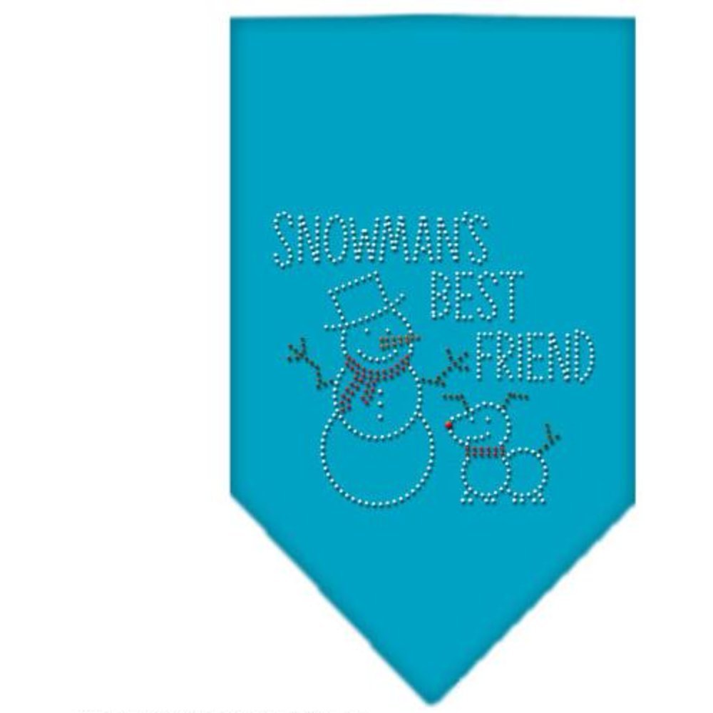 Mirage Pet Products Snowman's Best Friend Rhinestone Bandana - Turquoise Small for Dogs, Perfect for Holidays, Parties, and Festive Occasions