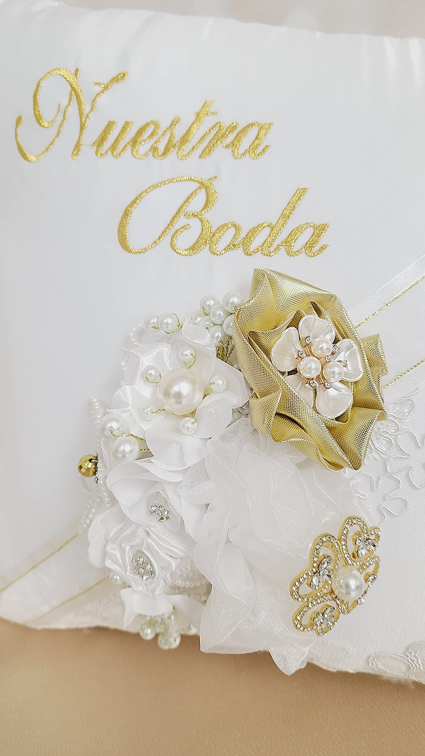 Personalized Wedding Pillow Set (2) - Quinceañera & Wedding Guest Book Pillows, Album Holder - Elegant Bridal Accessories for Weddings, Anniversaries & Special Events