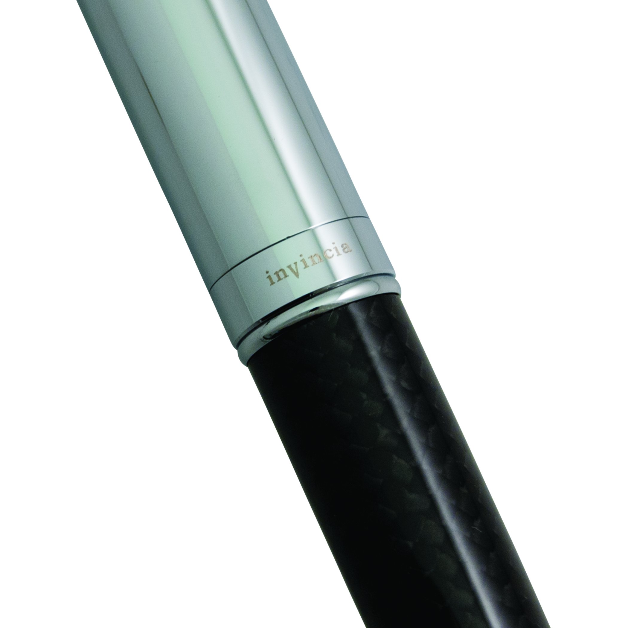 Monteverde Invincia Chrome Carbon Fiber Fountain Pen - Black | Premium Writing Instrument for Professionals & Collectors | Ideal for Office, Gifting & Calligraphy